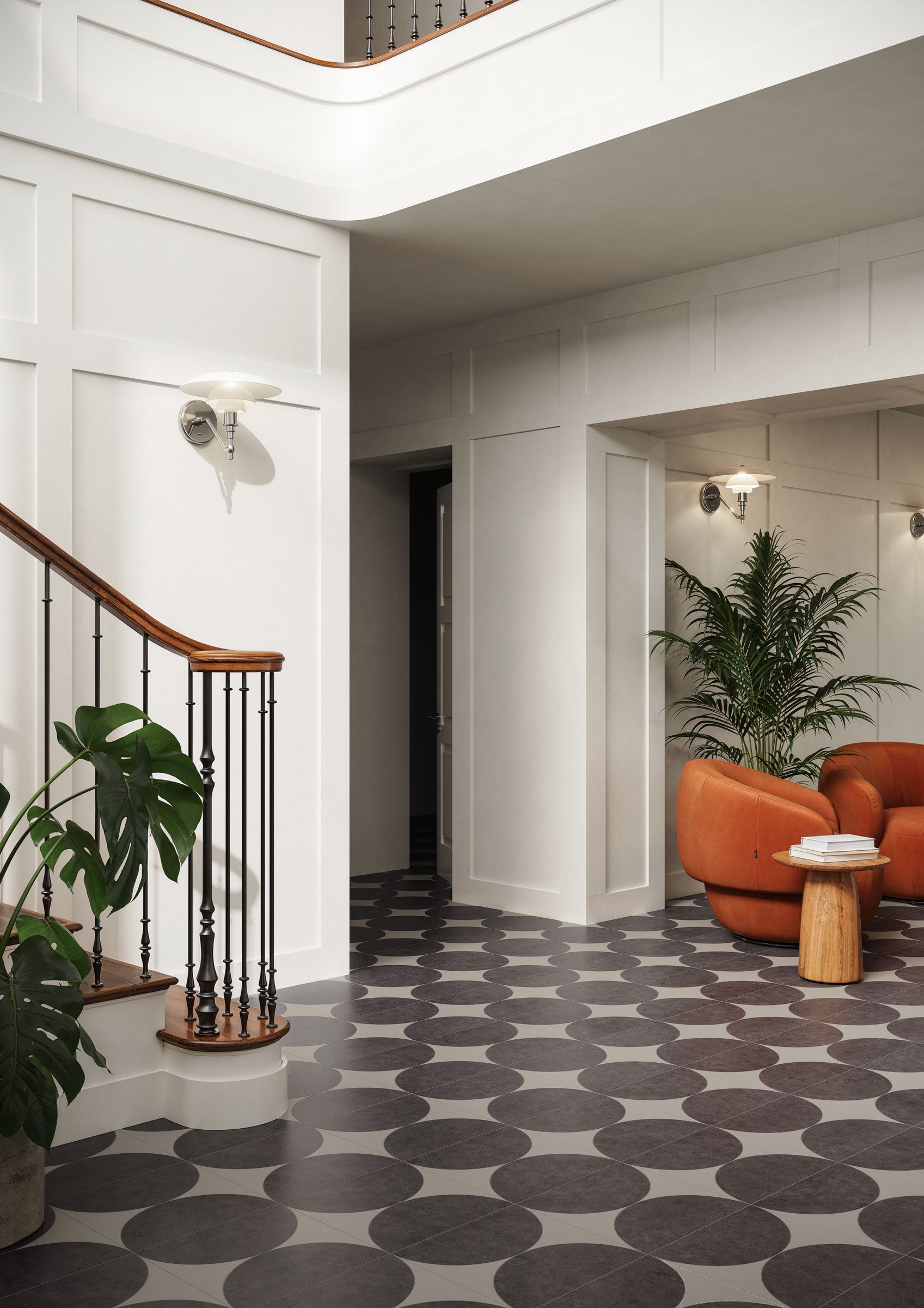 Shapes 15x15 Matte Porcelain Moon Mesh Mosaic Tile in Tortora/Midnight ...
