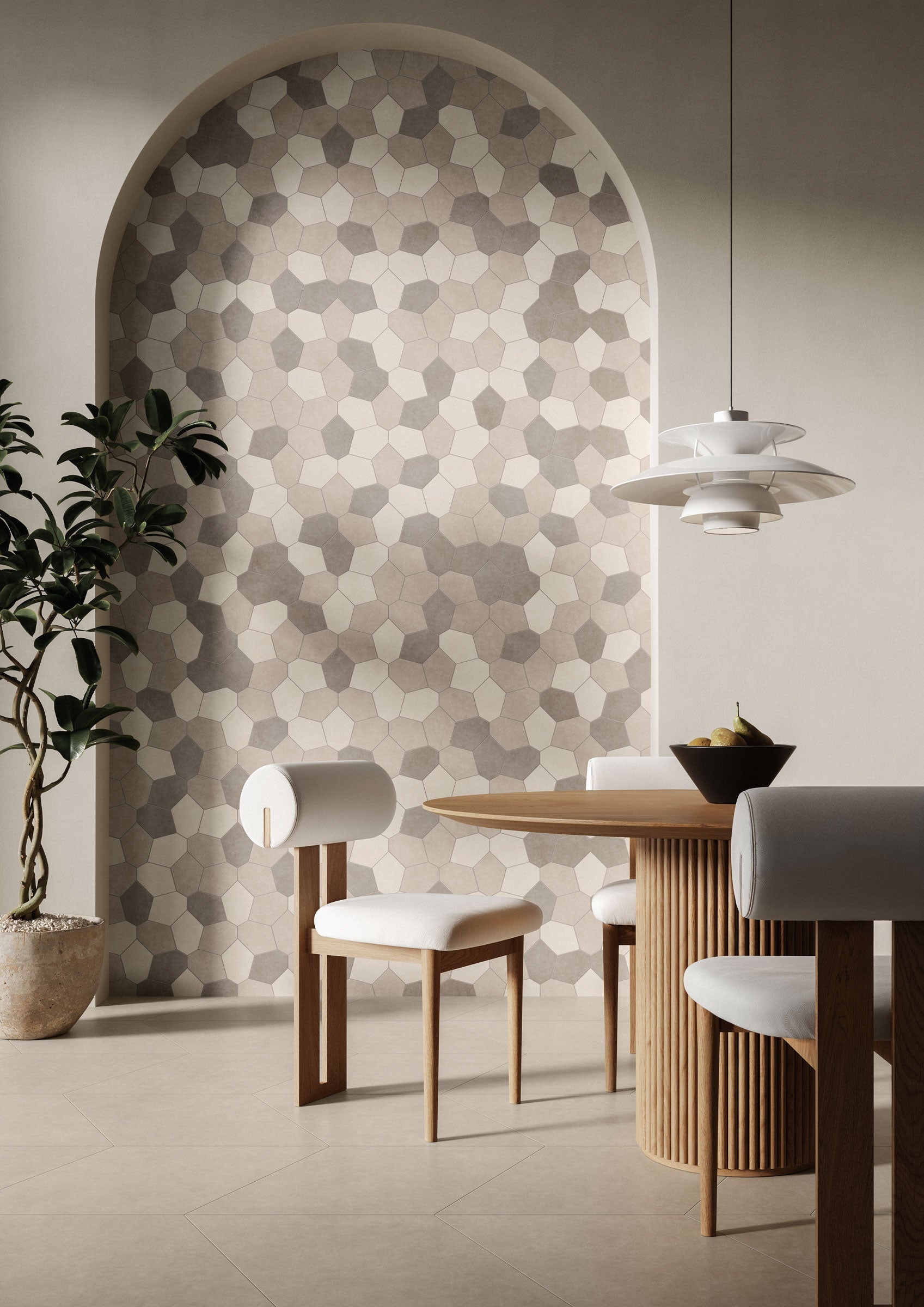Shapes 15.5x18 Matte Porcelain Rhombus Tile in Sand