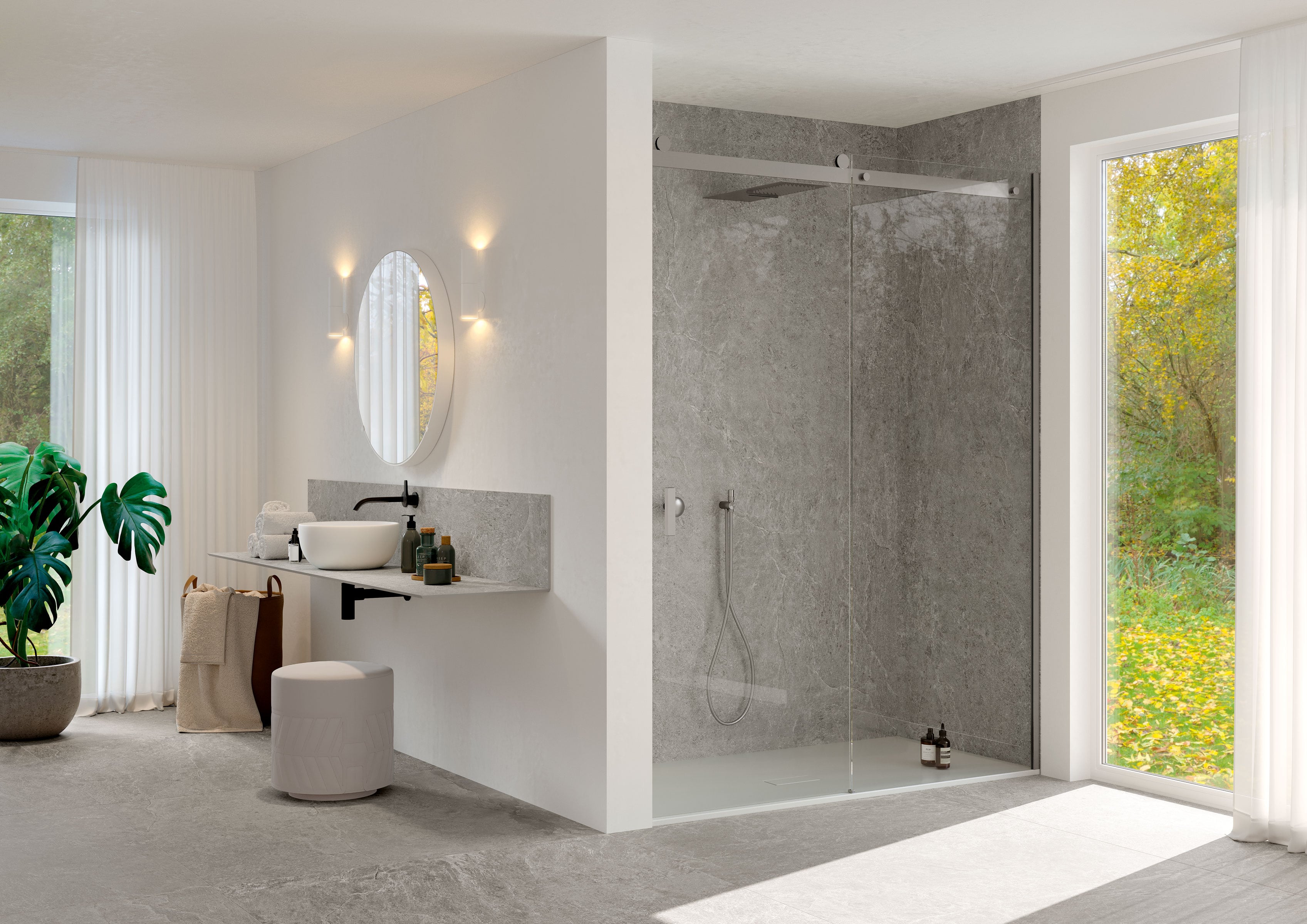 MILE_stone_Shower_Farmhouse-Living_Millstone_Pre-Fab-32x96_Countertop_Millstone_Pre-Fab-32x96-Sharknose_Floor_Millstone_48x48_Matte.jpg