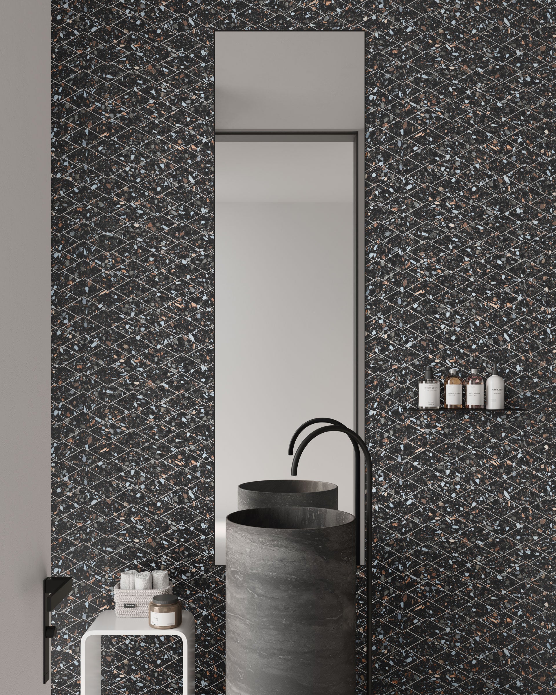 Terrazzo Allure™ 10.5x17 Matte Diamond Deco Porcelain Tile in Constellation