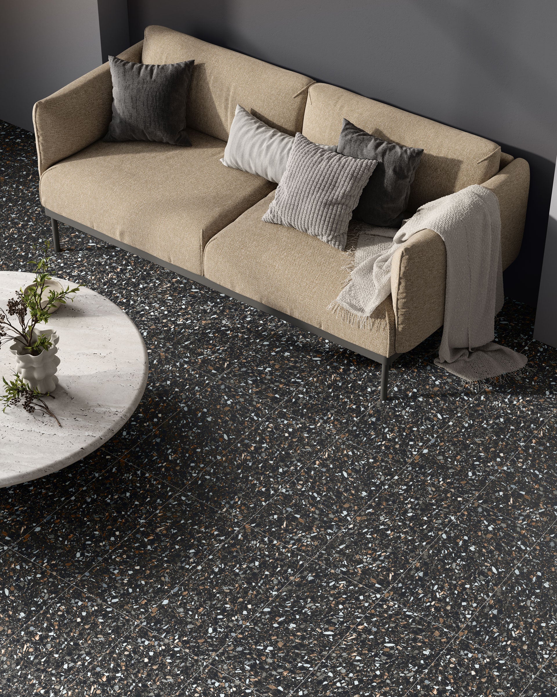 Terrazzo Allure™ 12x24 Matte Porcelain Tile in Constellation