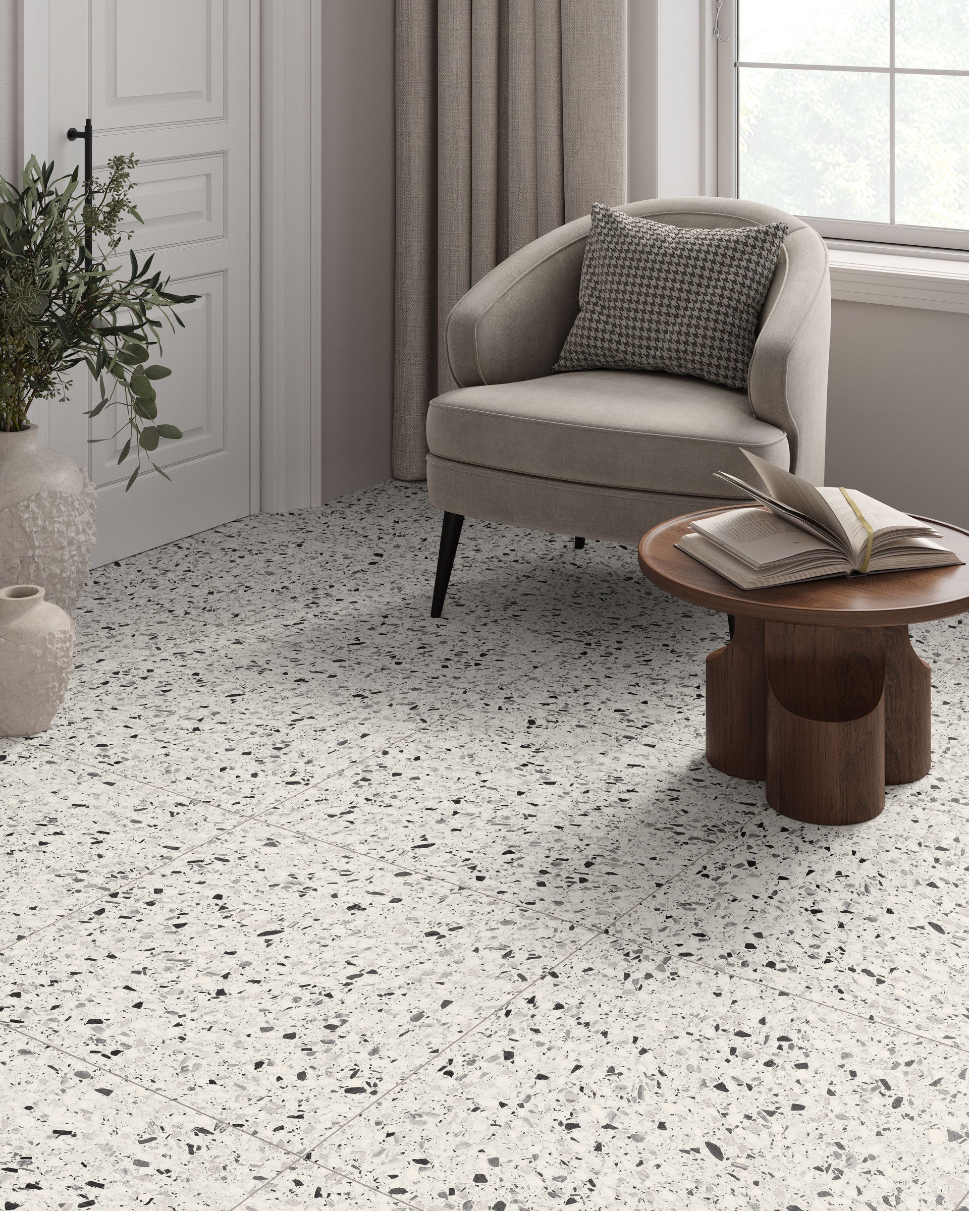 Terrazzo Allure™ 24x24 Matte Porcelain Tile in Dalmatian