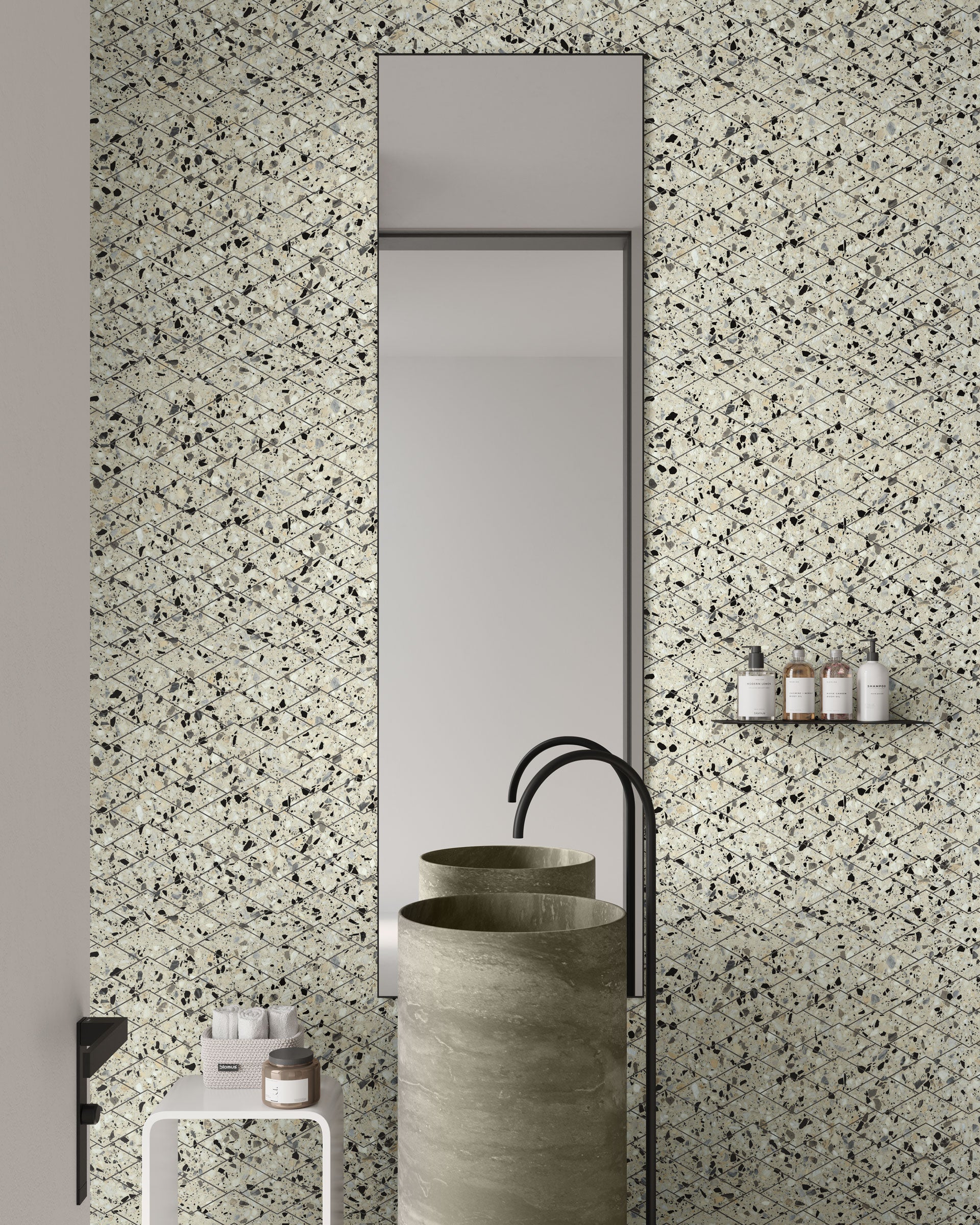 Terrazzo Allure™ 10.5x17 Matte Diamond Deco Porcelain Tile in Mesquite