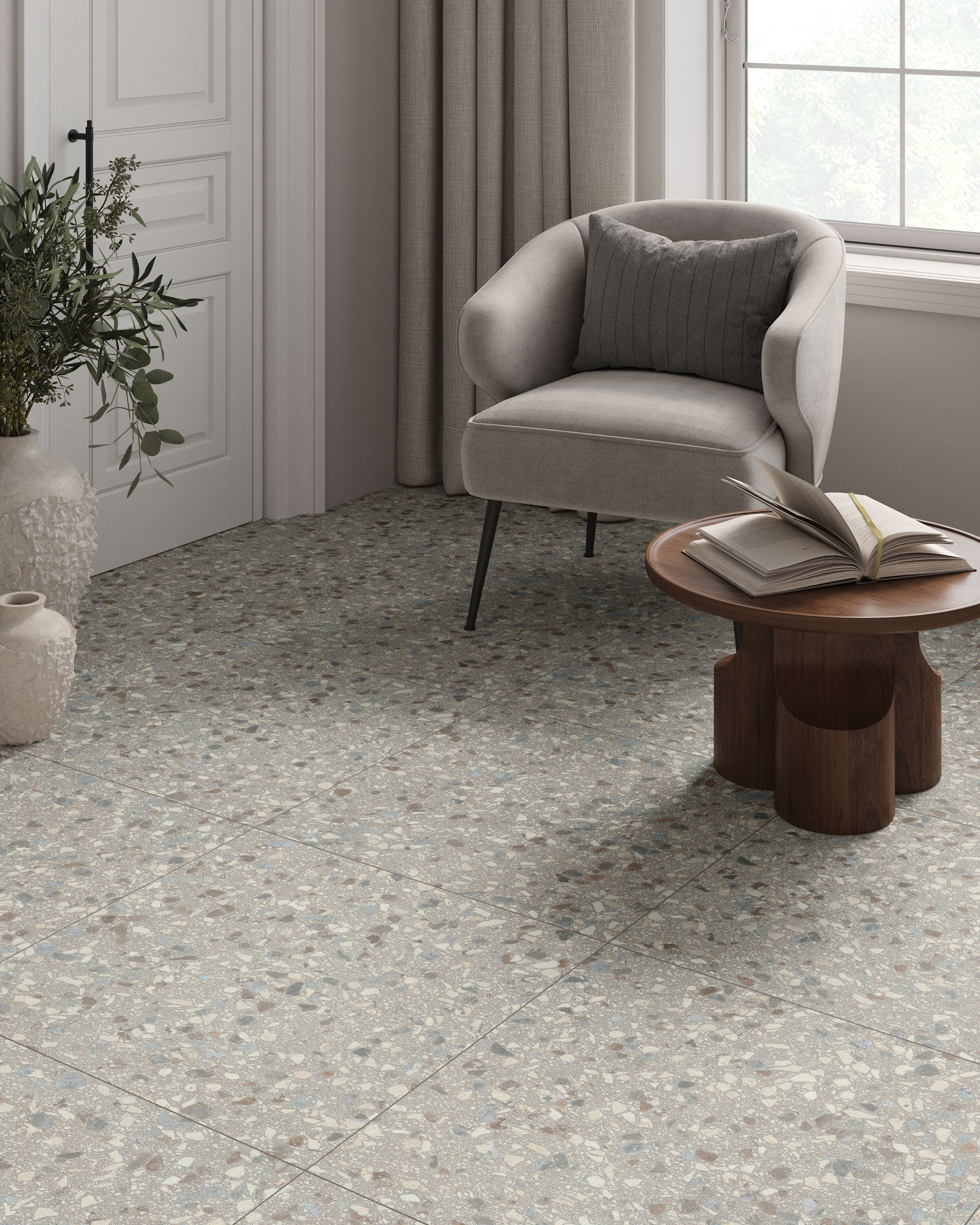 Terrazzo Allure™ 24x24 Matte Porcelain Tile in Stonehenge