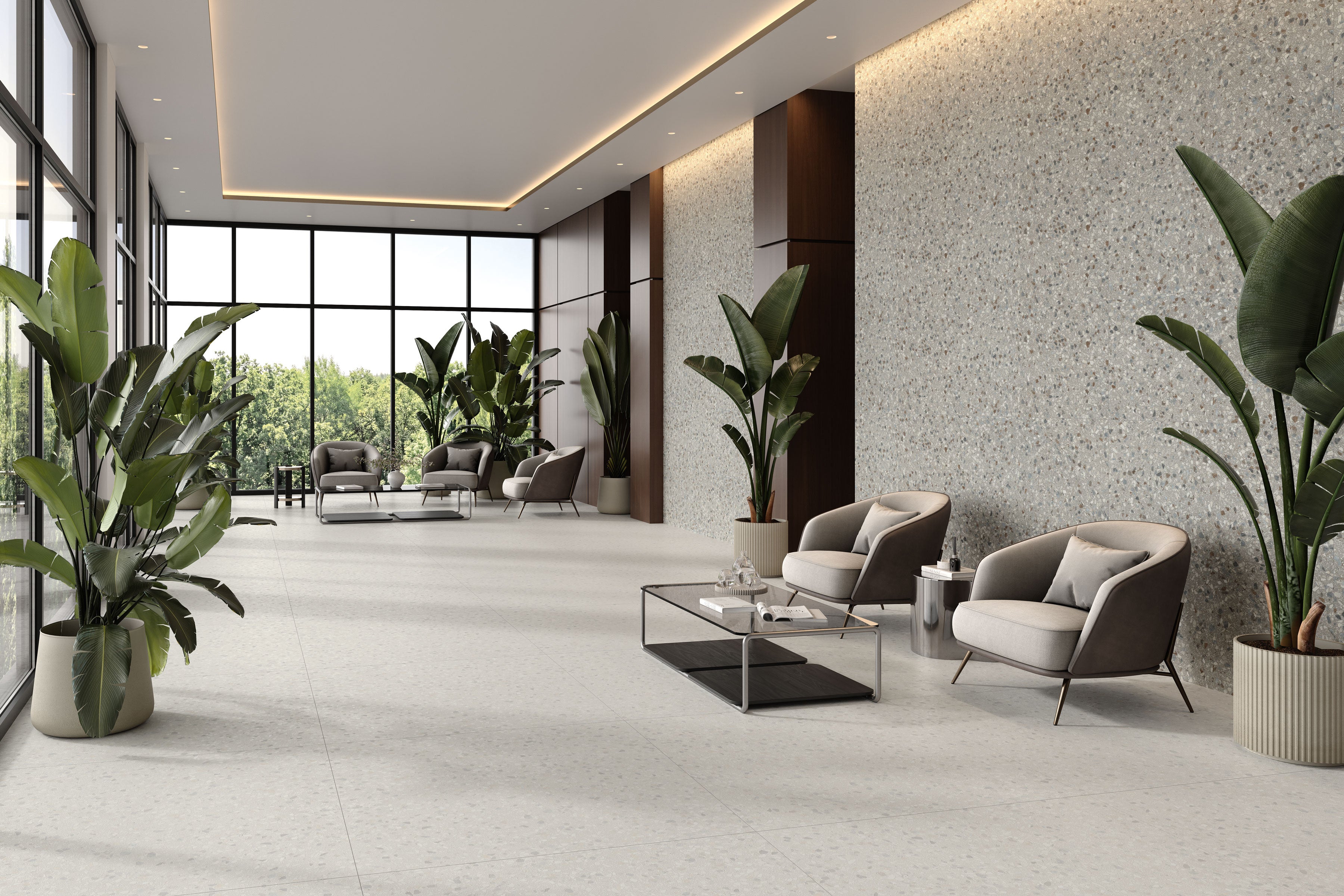 Terrazzo Allure™ 48x48 Matte Porcelain Tile in Snow