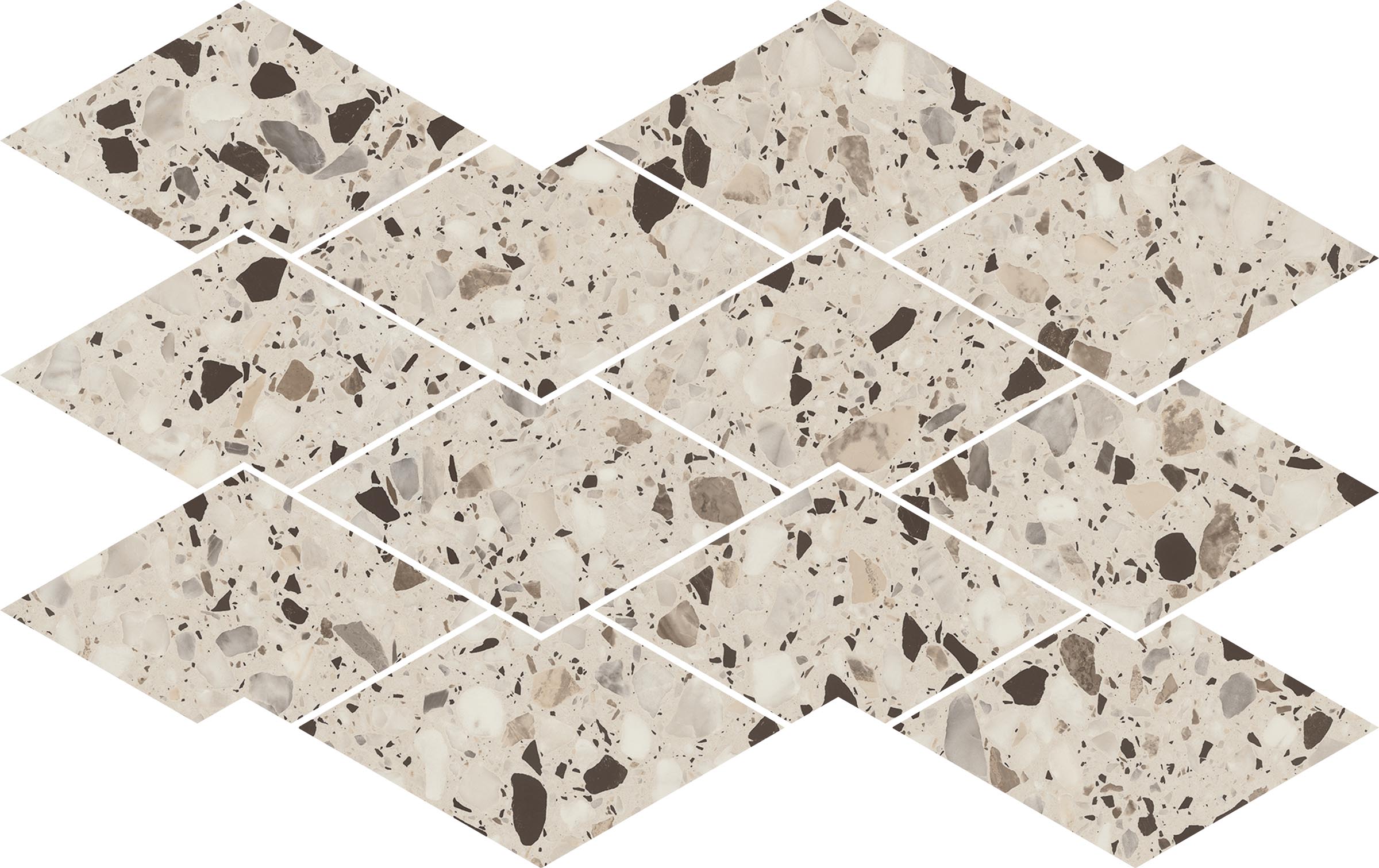 Terrazzo Allure™ 10.5x17 Matte Diamond Deco Porcelain Tile in Dune