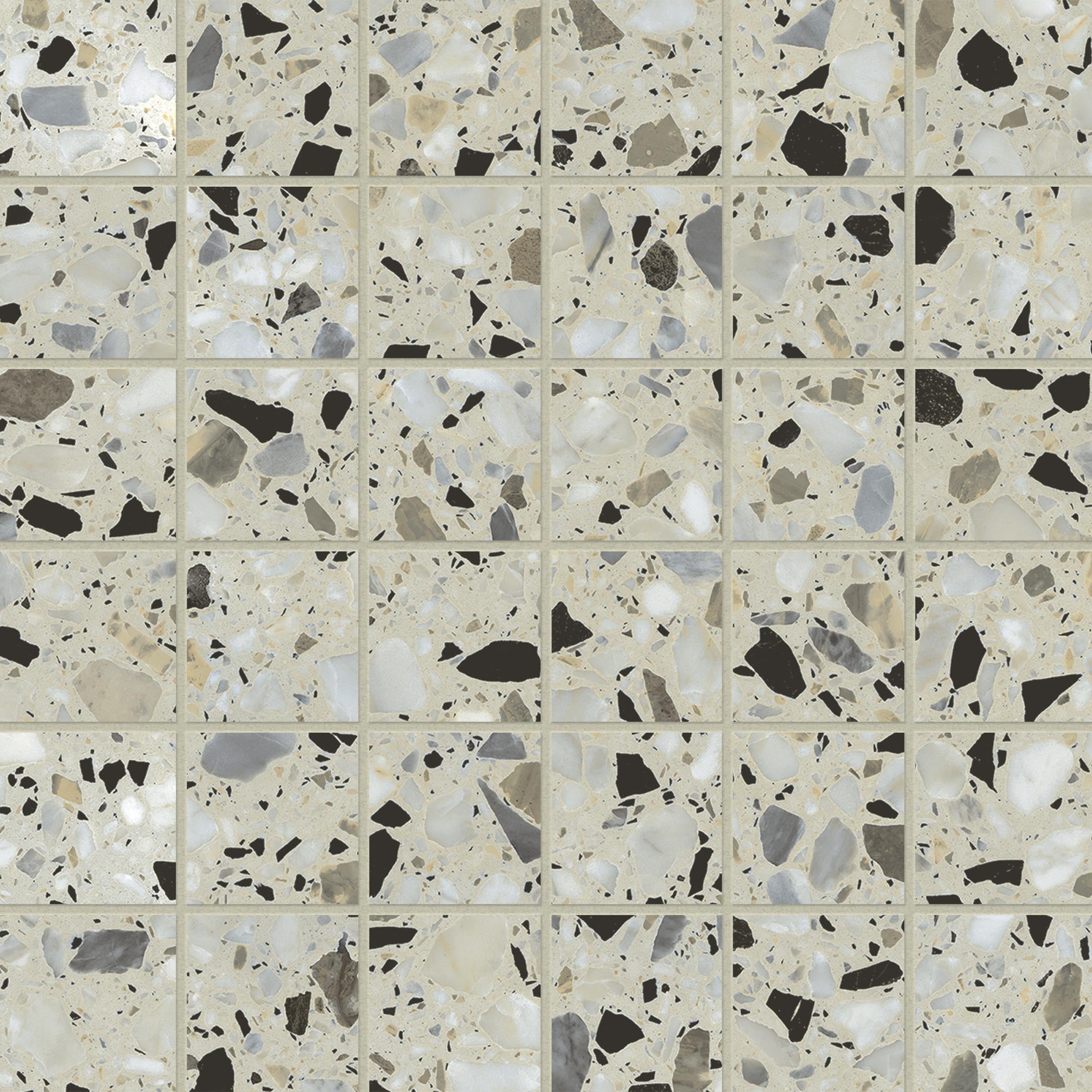 Terrazzo Allure™ 2x2 Matte Porcelain Mesh Mosaic Tile in Mesquite