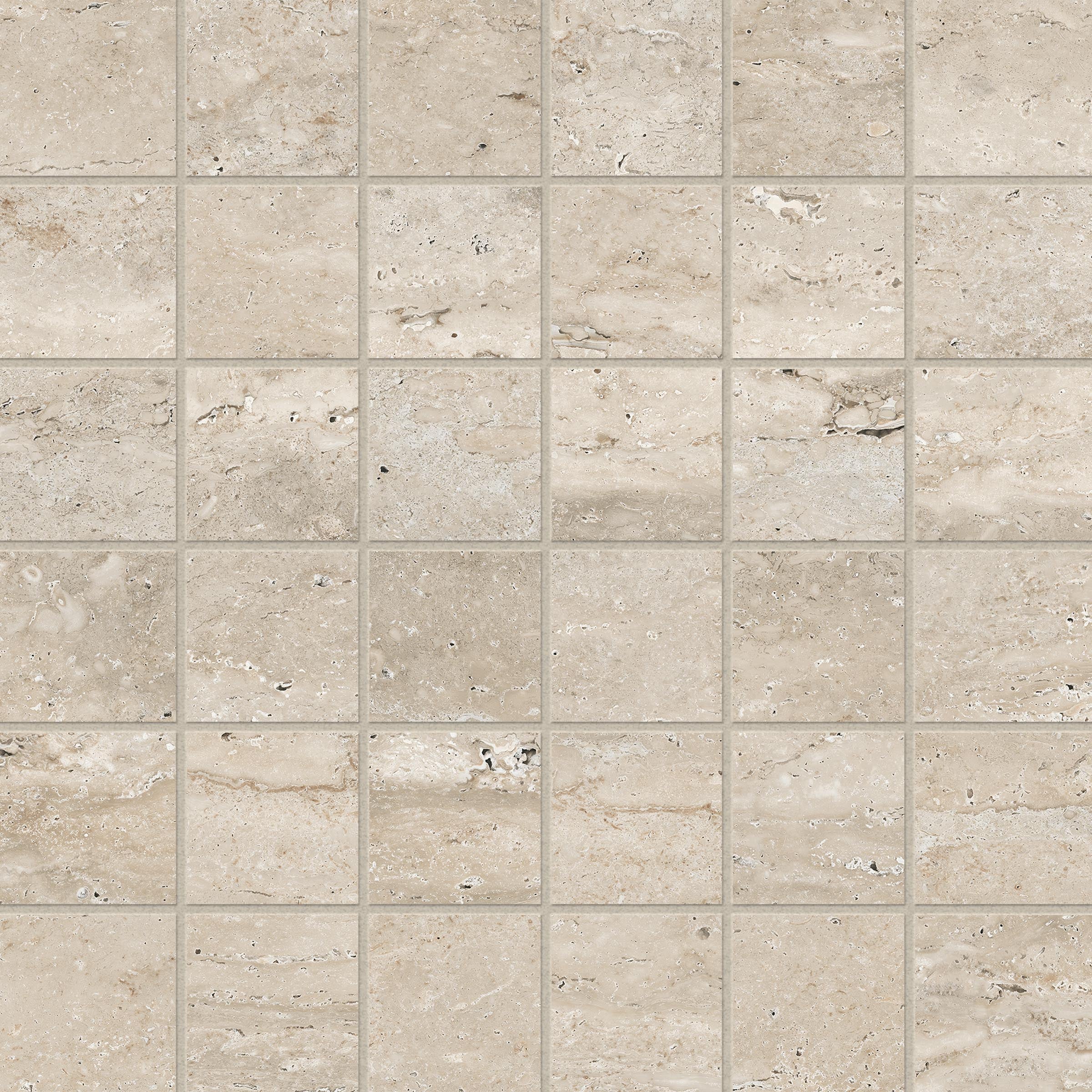 Travertine 2x2 Matte Porcelain Mesh Mosaic Tile in Navona
