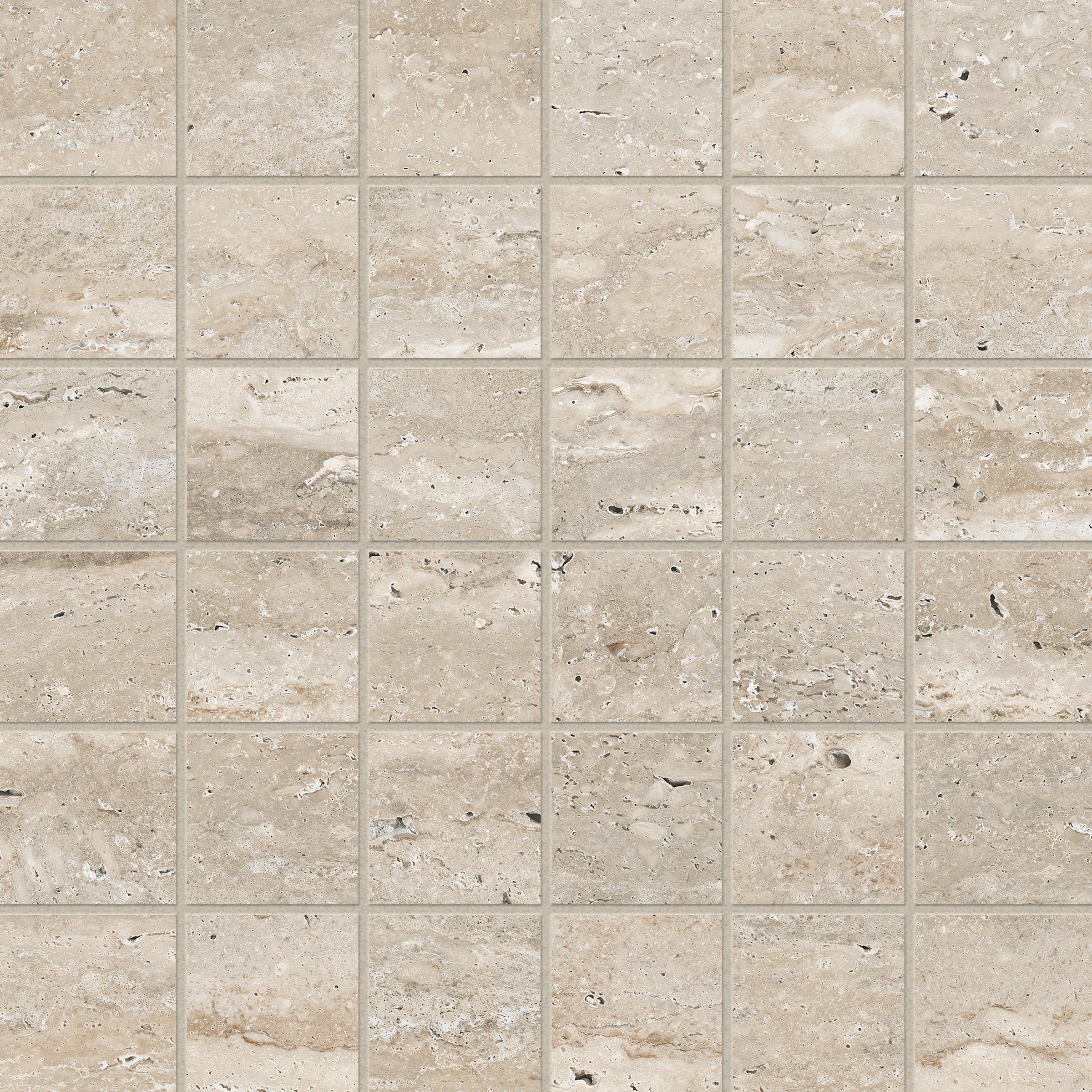 Travertine 2x2 Matte Porcelain Mesh Mosaic Tile in Navona