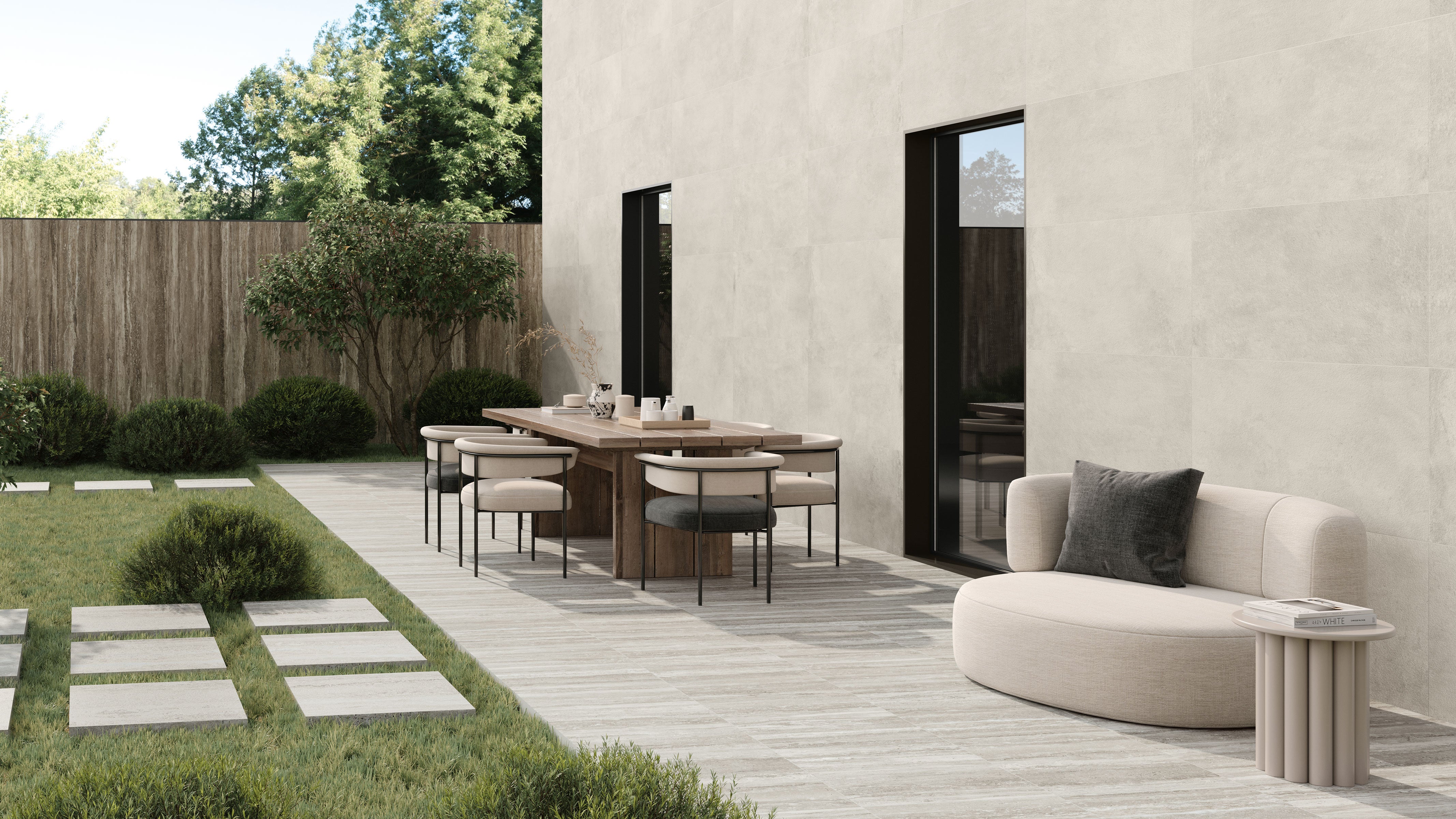 Travertine 24x24 Grip Porcelain 2CM Paver in Roman