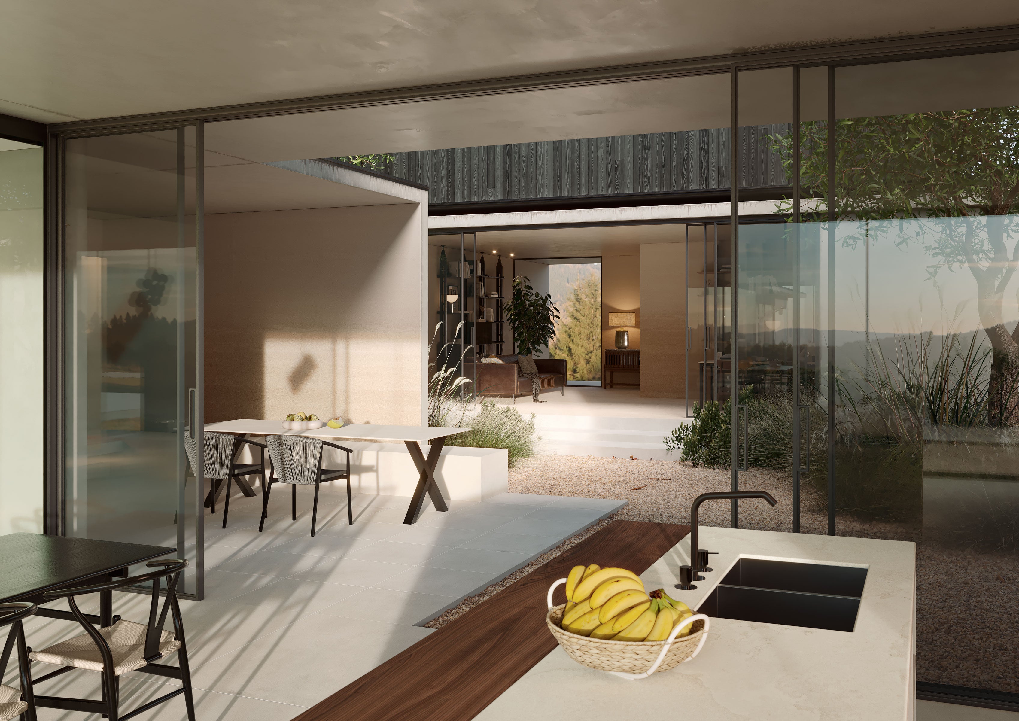 Imprint 48x110 Matte Porcelain Tile in Underglazed Ombre Warm