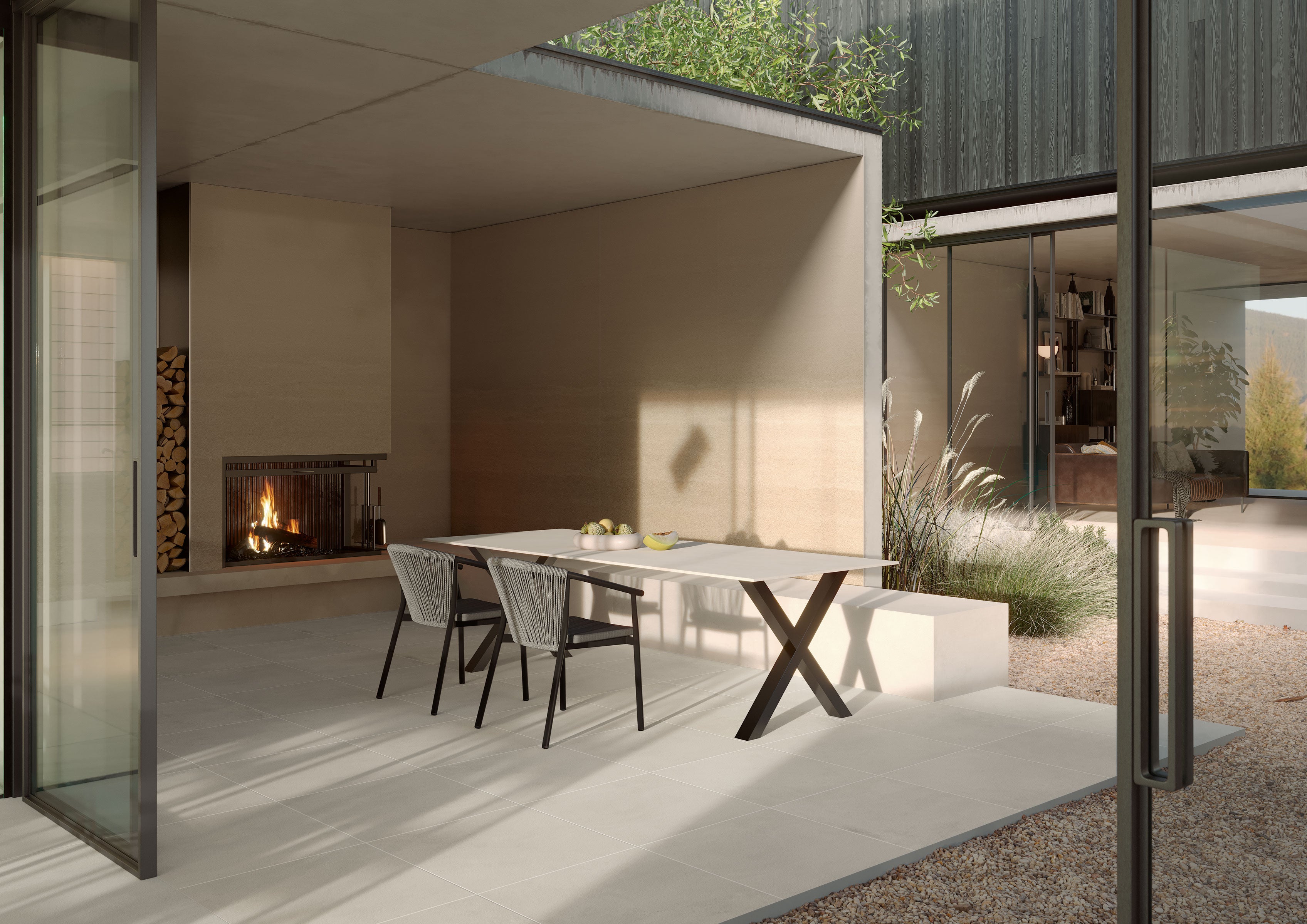 Imprint 48x110 Matte Porcelain Tile in Underglazed Ombre Warm