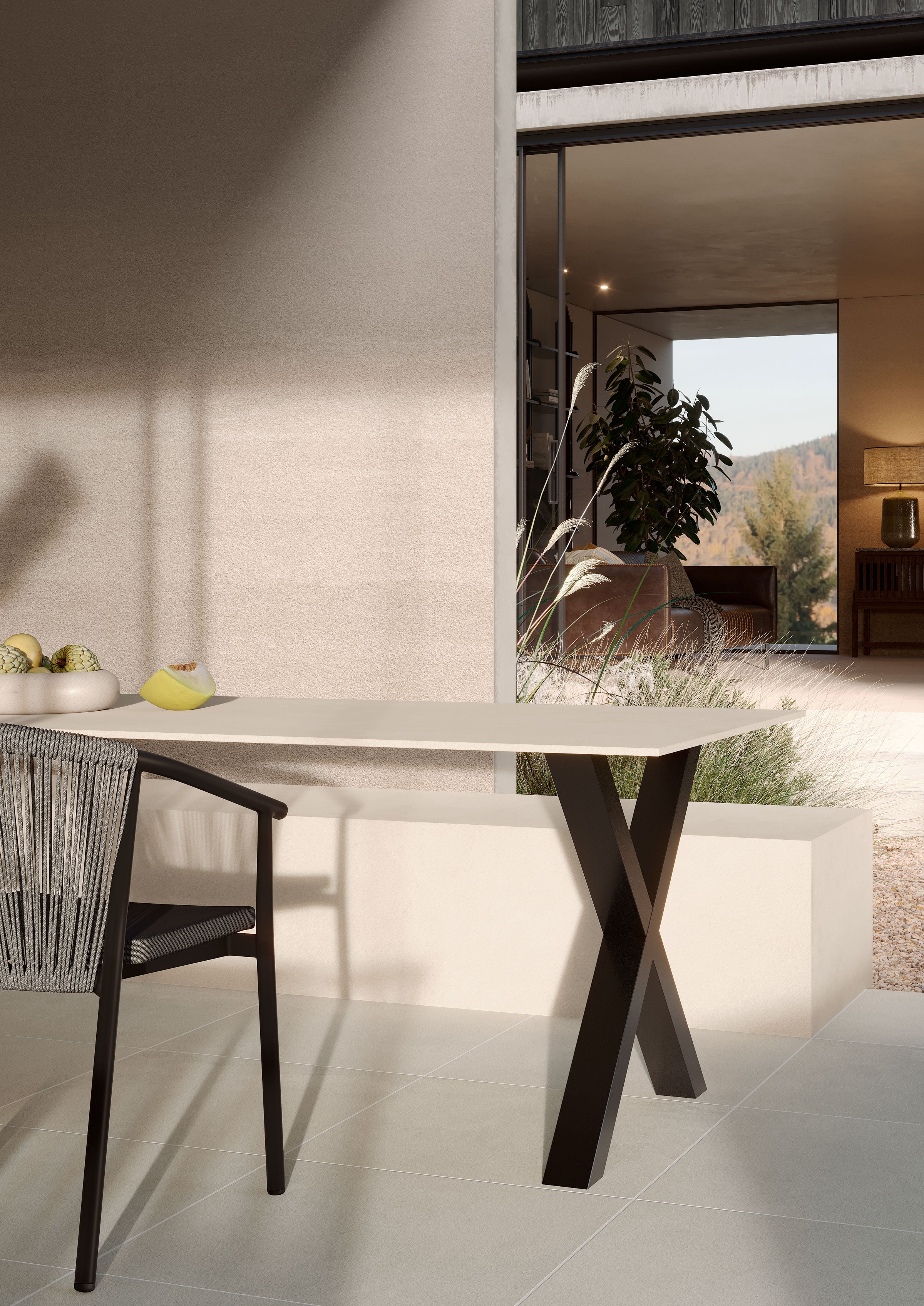 Imprint 48x110 Matte Porcelain Tile in Underglazed Ombre Warm