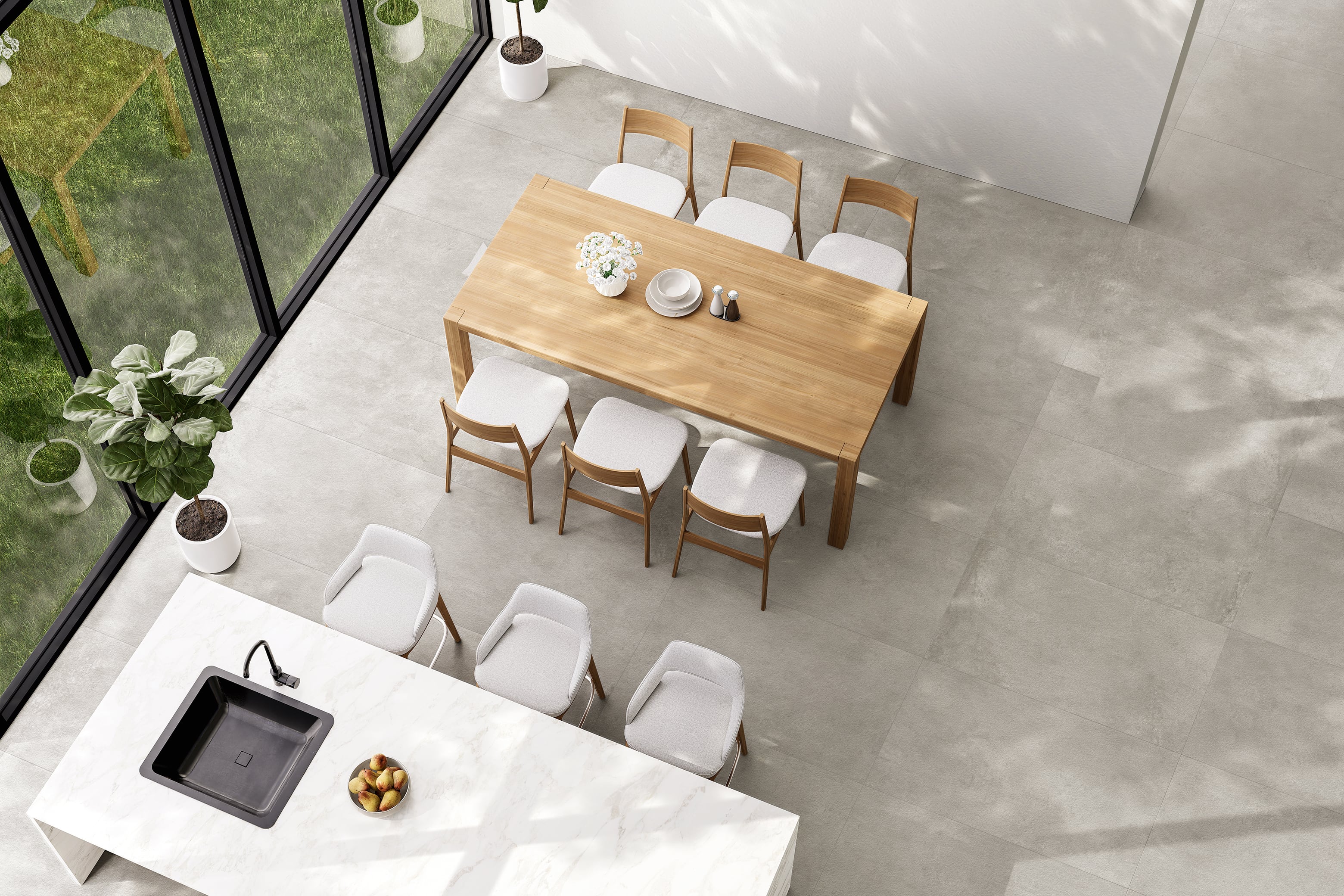 Imprint 24x48 Matte Porcelain Tile in Intaglio Cool