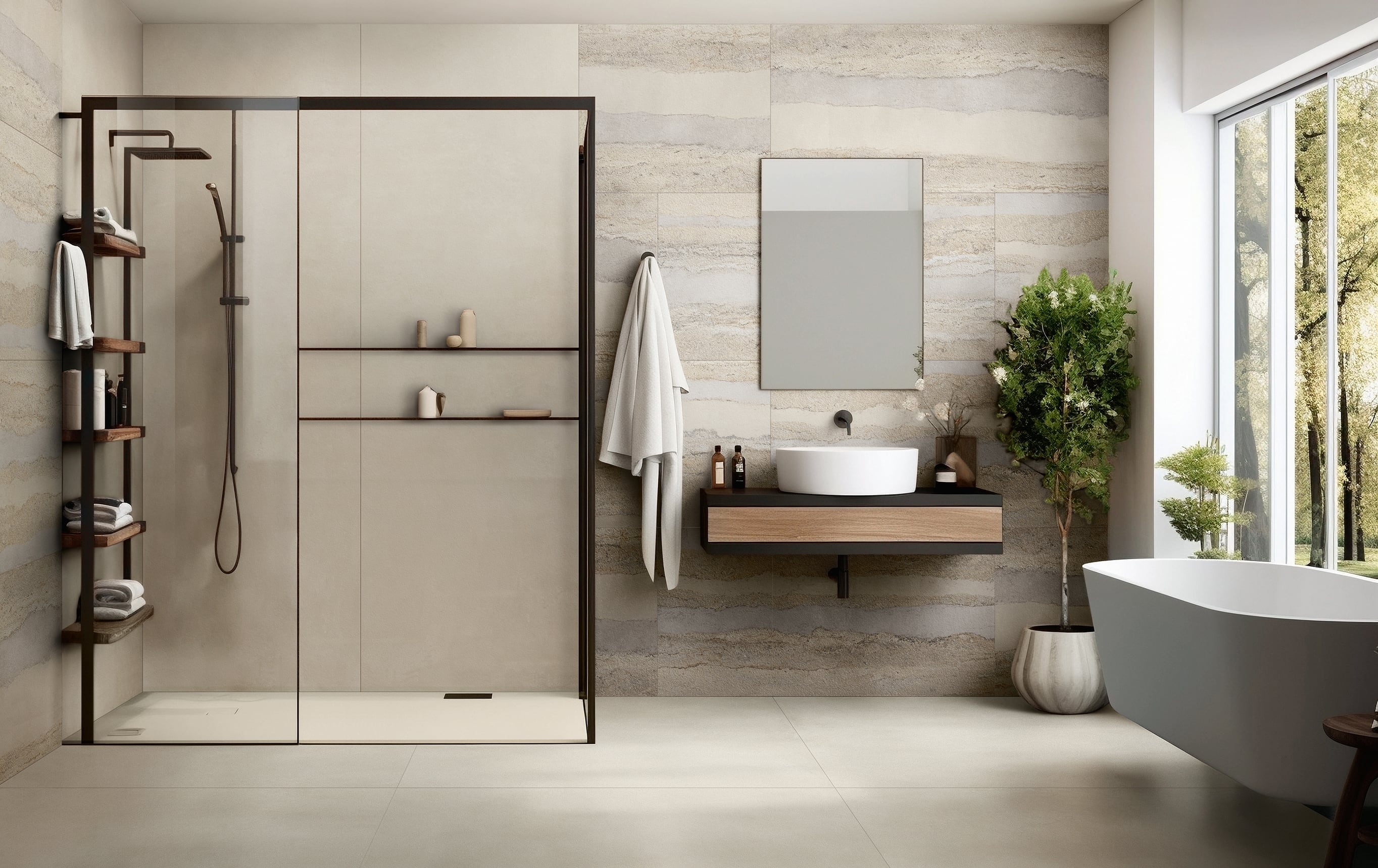 Imprint 12x24 Matte Porcelain Tile in Raw Earth Cool