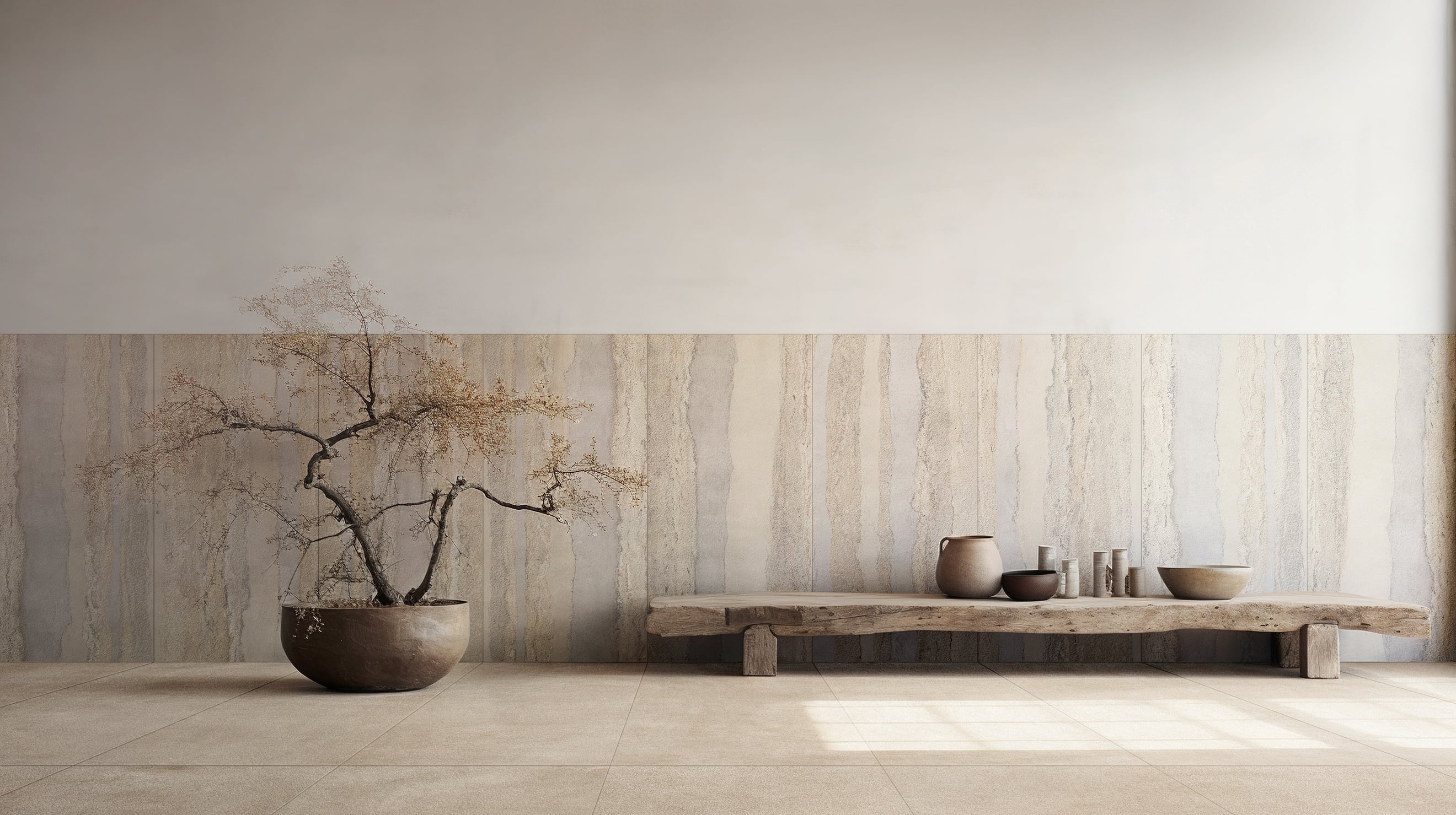 Imprint 24x48 Matte Porcelain Tile in Raw Earth Warm
