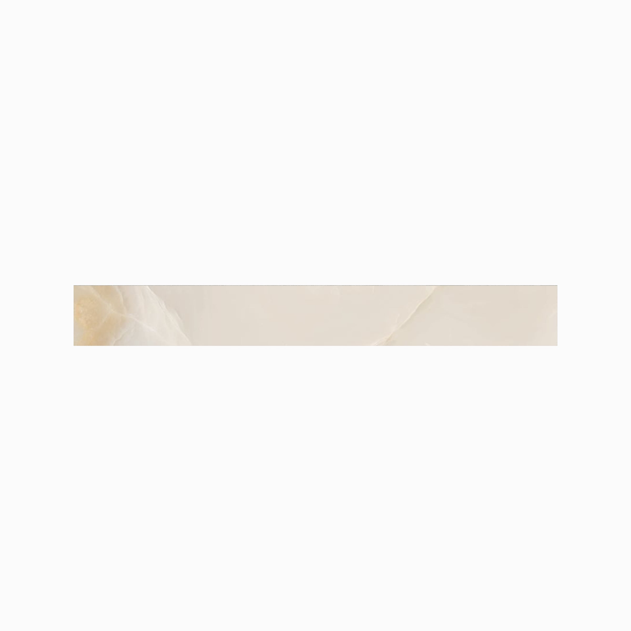 Onyx 3x24 Polished Porcelain Bullnose Tile in Beige