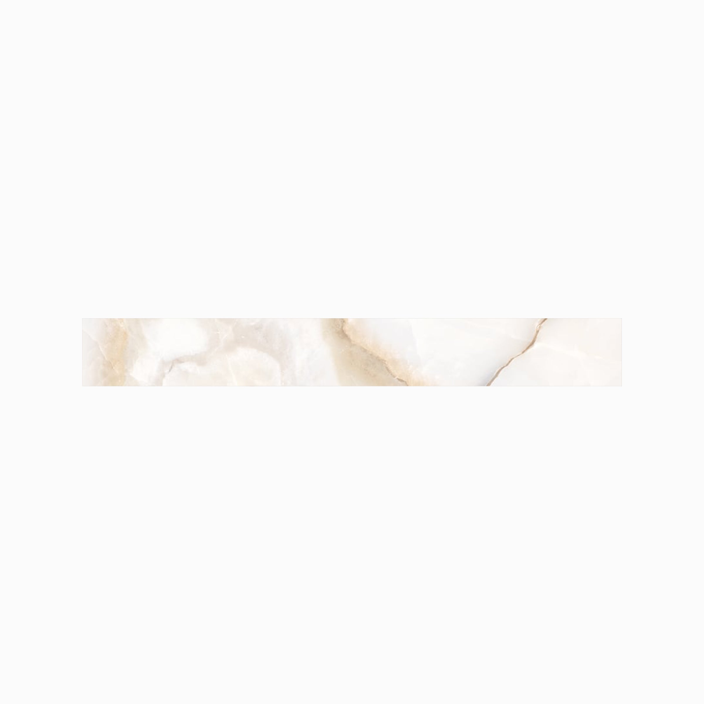 Onyx 3x24 Polished Porcelain Bullnose Tile in Ivory