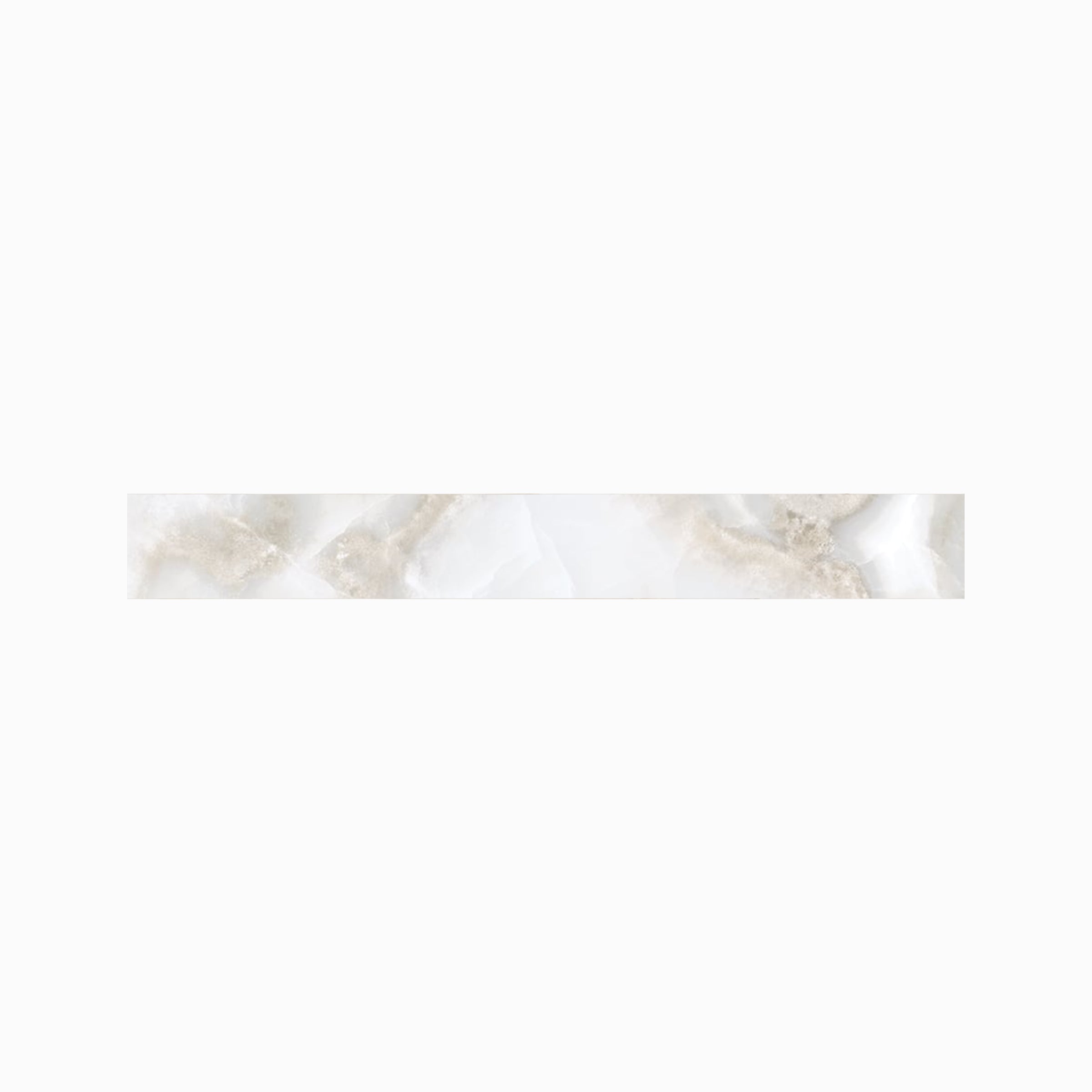 Onyx 3x24 Matte Porcelain Bullnose Tile in White