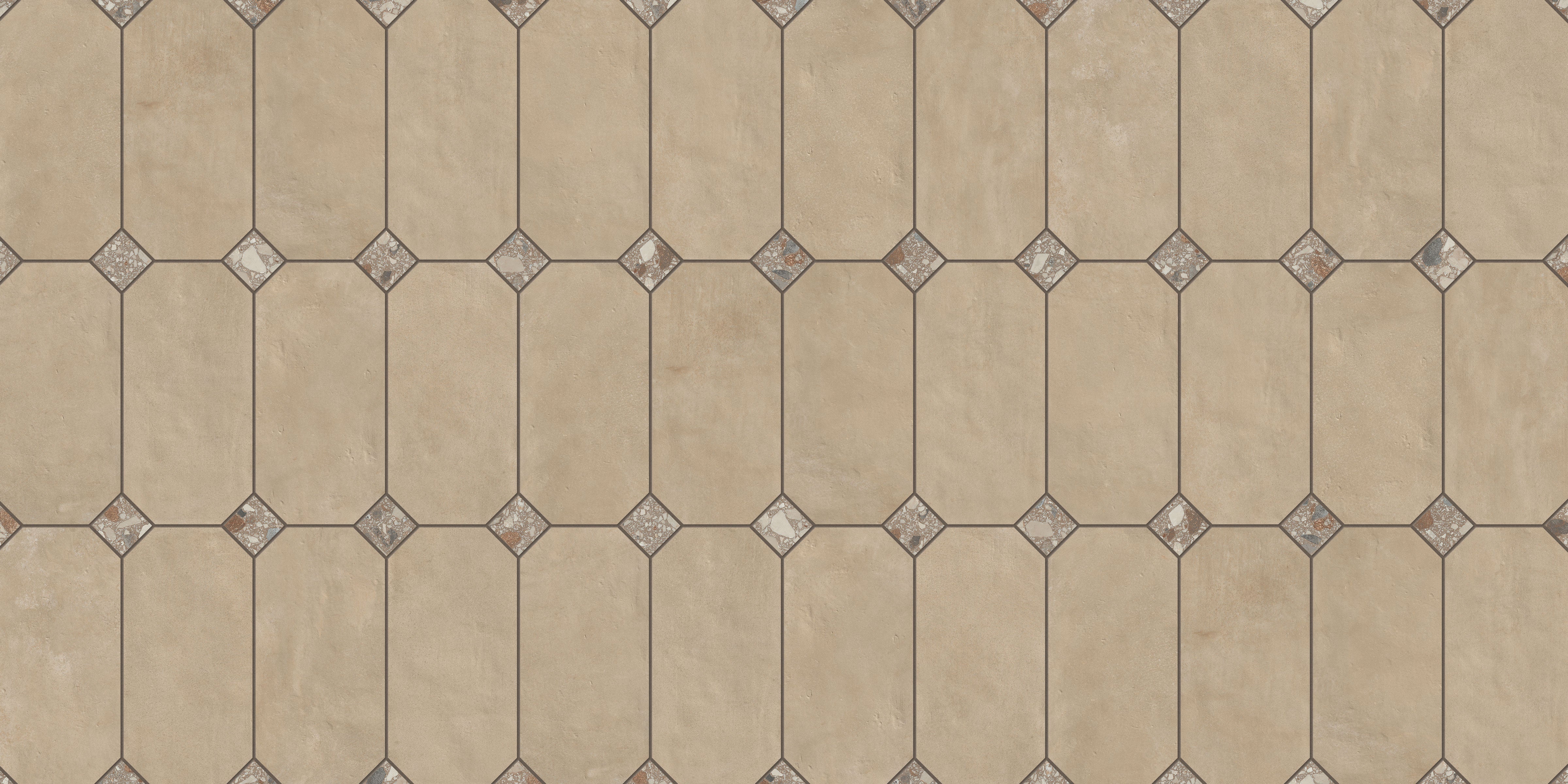 Shapes 13x13 Matte Porcelain Palace Royale Tile in Almond