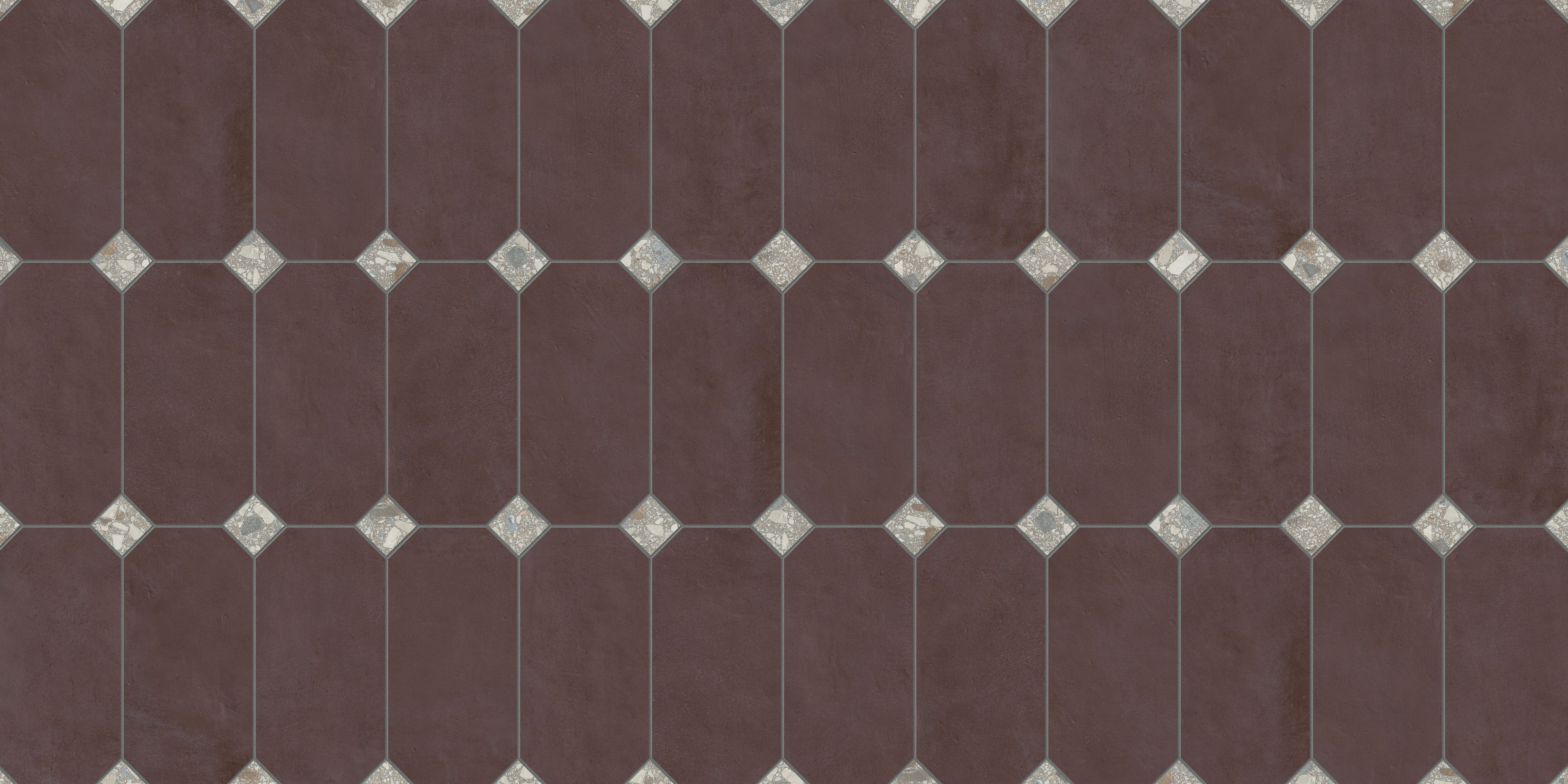 Shapes 13x13 Matte Porcelain Palace Royale Tile in Dark Marron