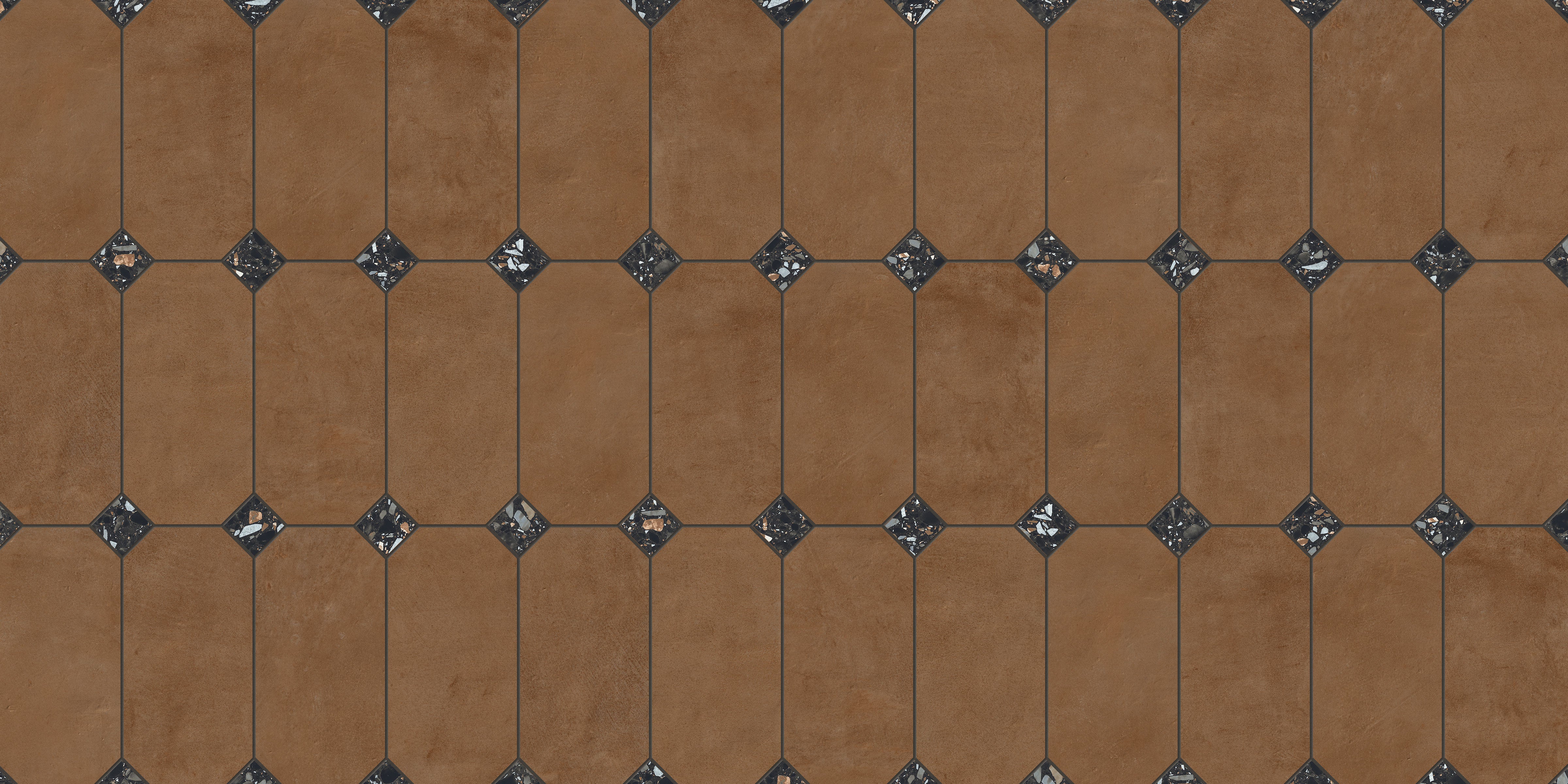 Shapes 13x13 Matte Porcelain Palace Royale Tile in Terracotta