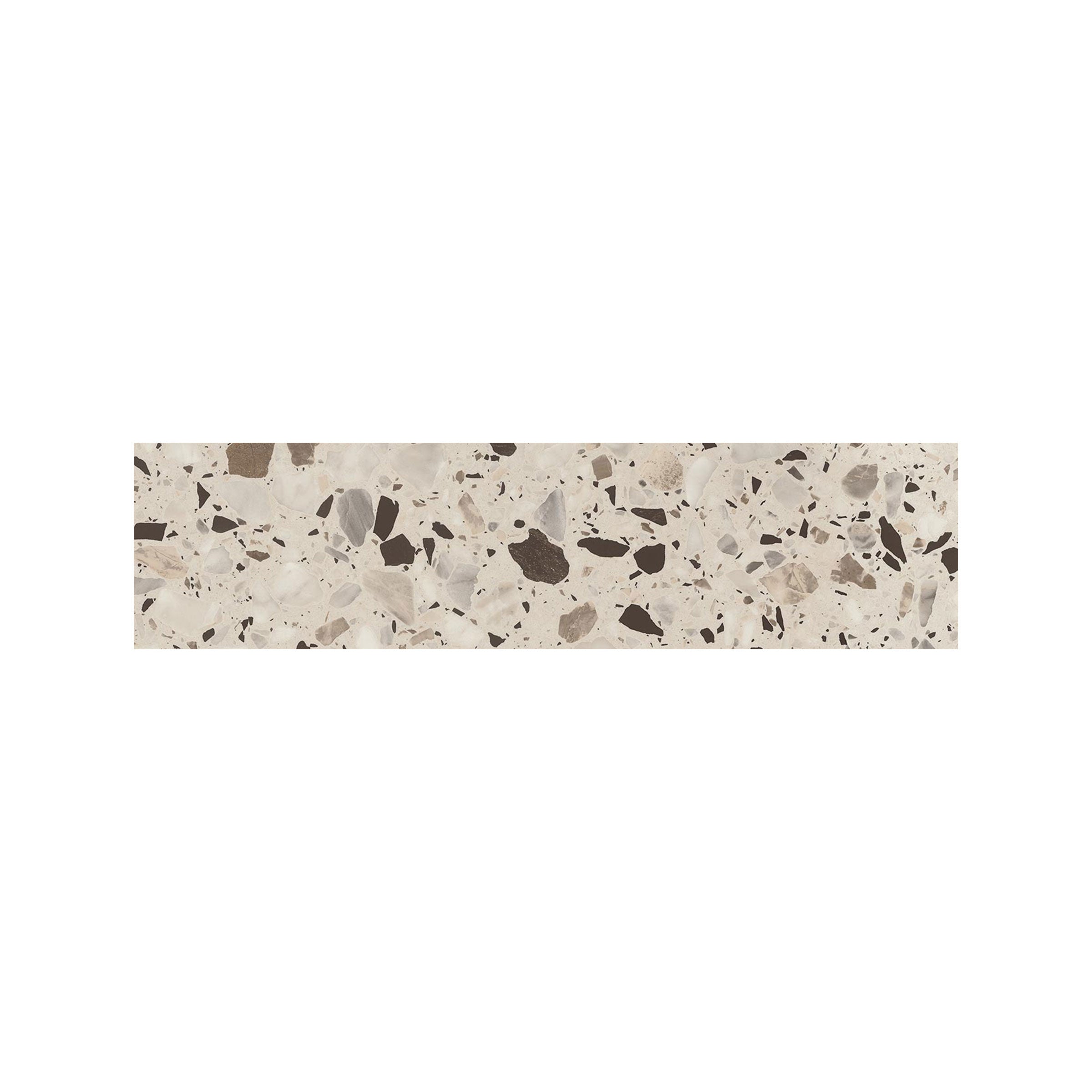 Terrazzo Allure™ 3x12 Matte Porcelain Bullnose Tile in Dune