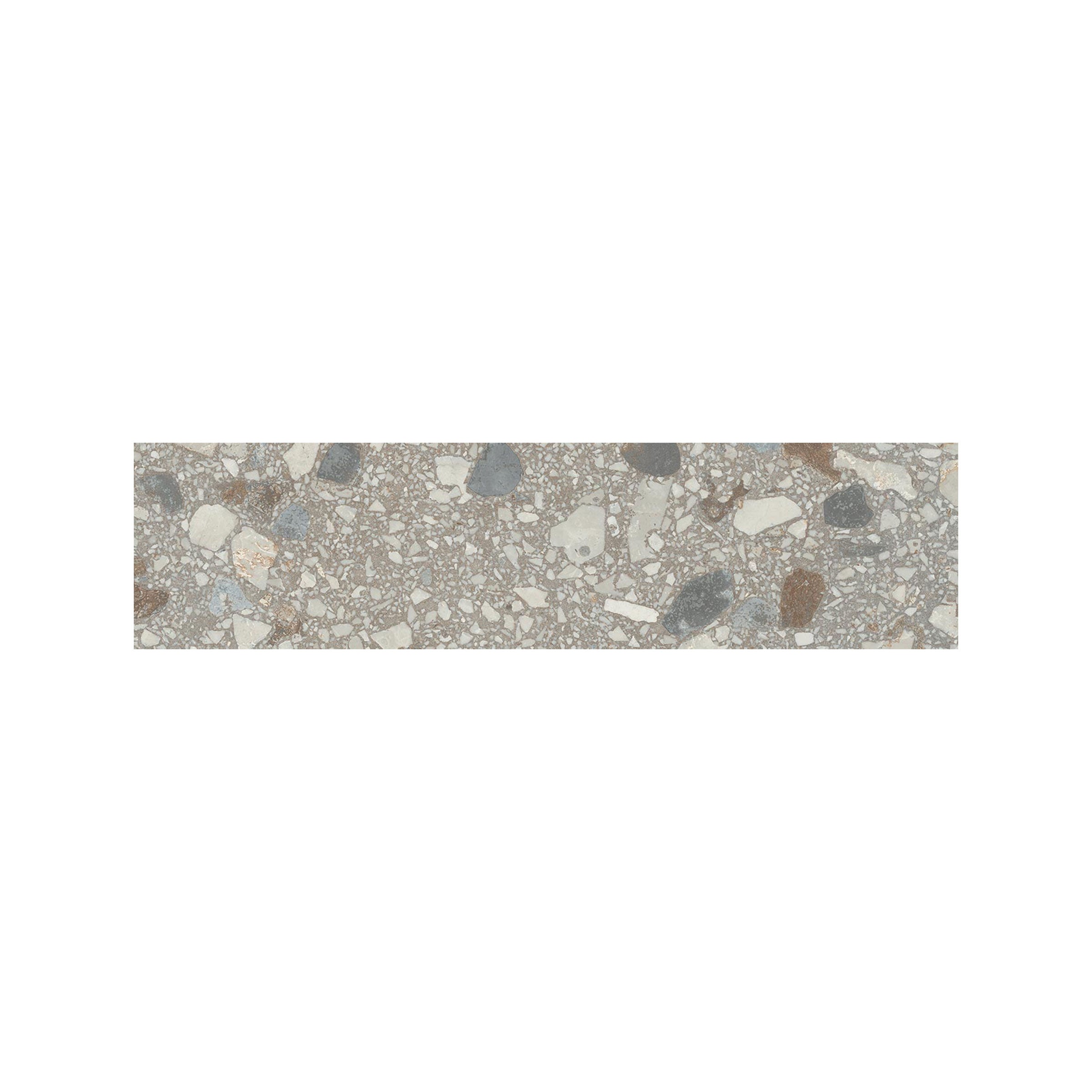Terrazzo Allure™ 3x12 Matte Porcelain Bullnose Tile in Stonehenge