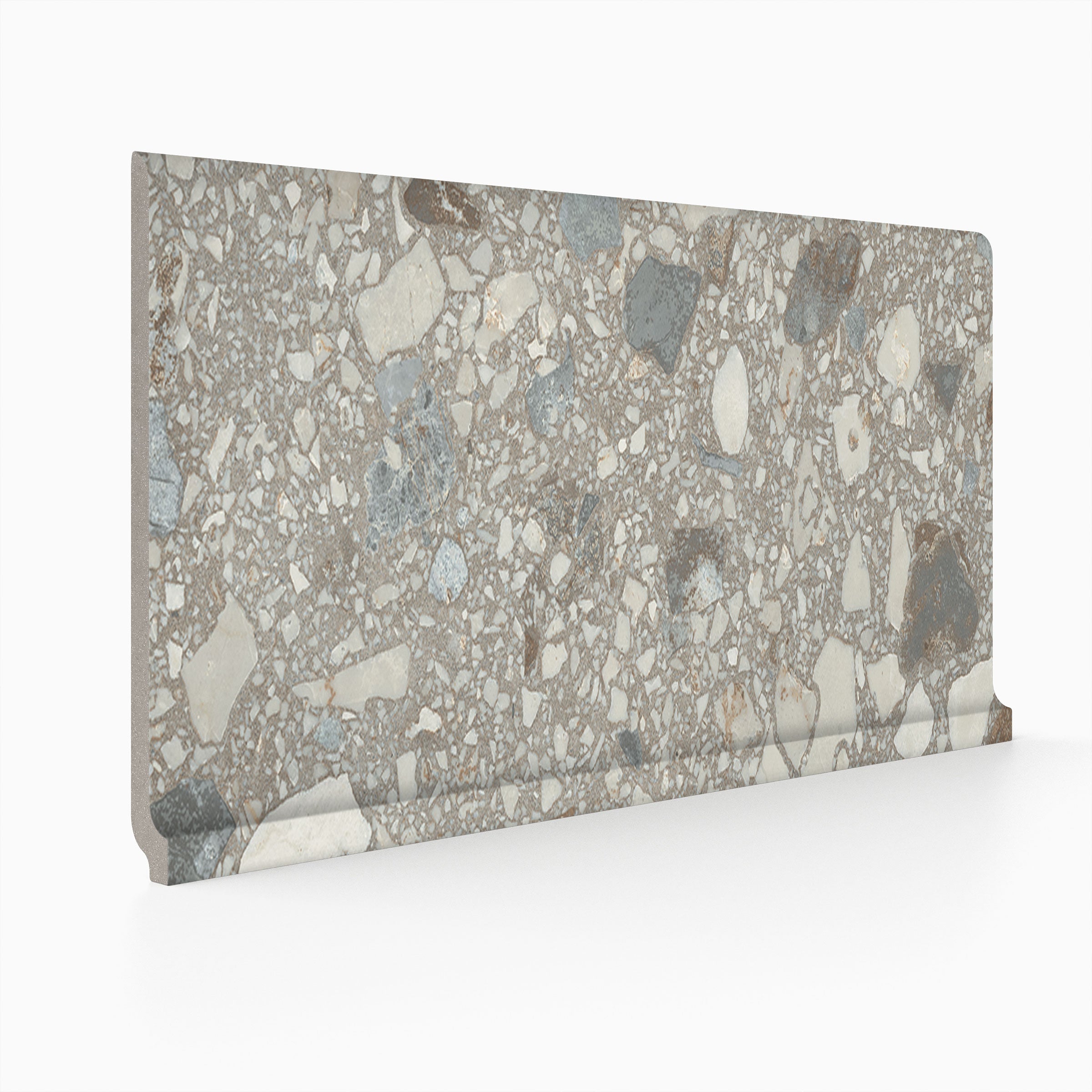 Terrazzo Allure™ 6x12 Matte Porcelain Cove Base Tile in Stonehenge