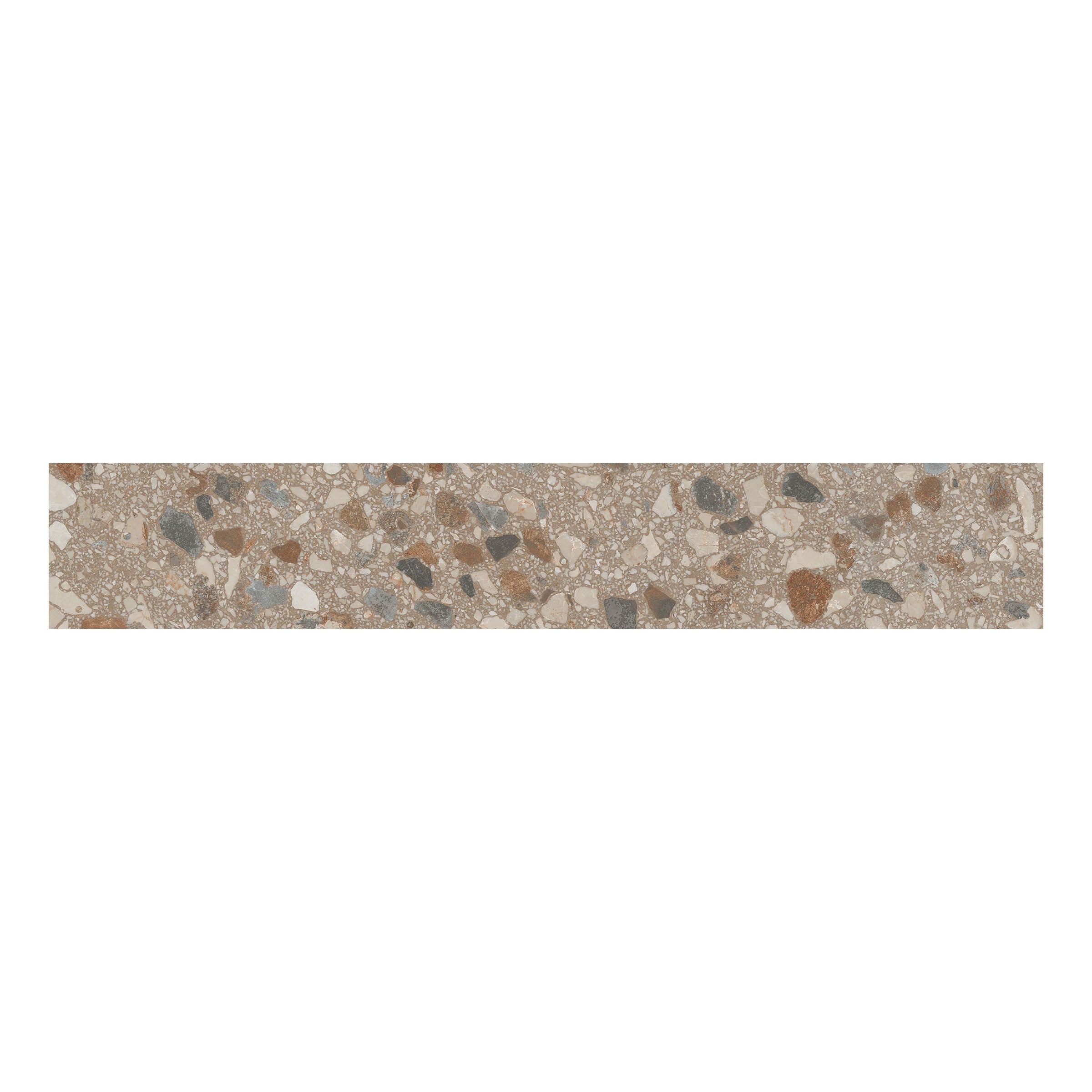 Terrazzo Allure™ 4x24 Matte Porcelain Tile in Tortoise
