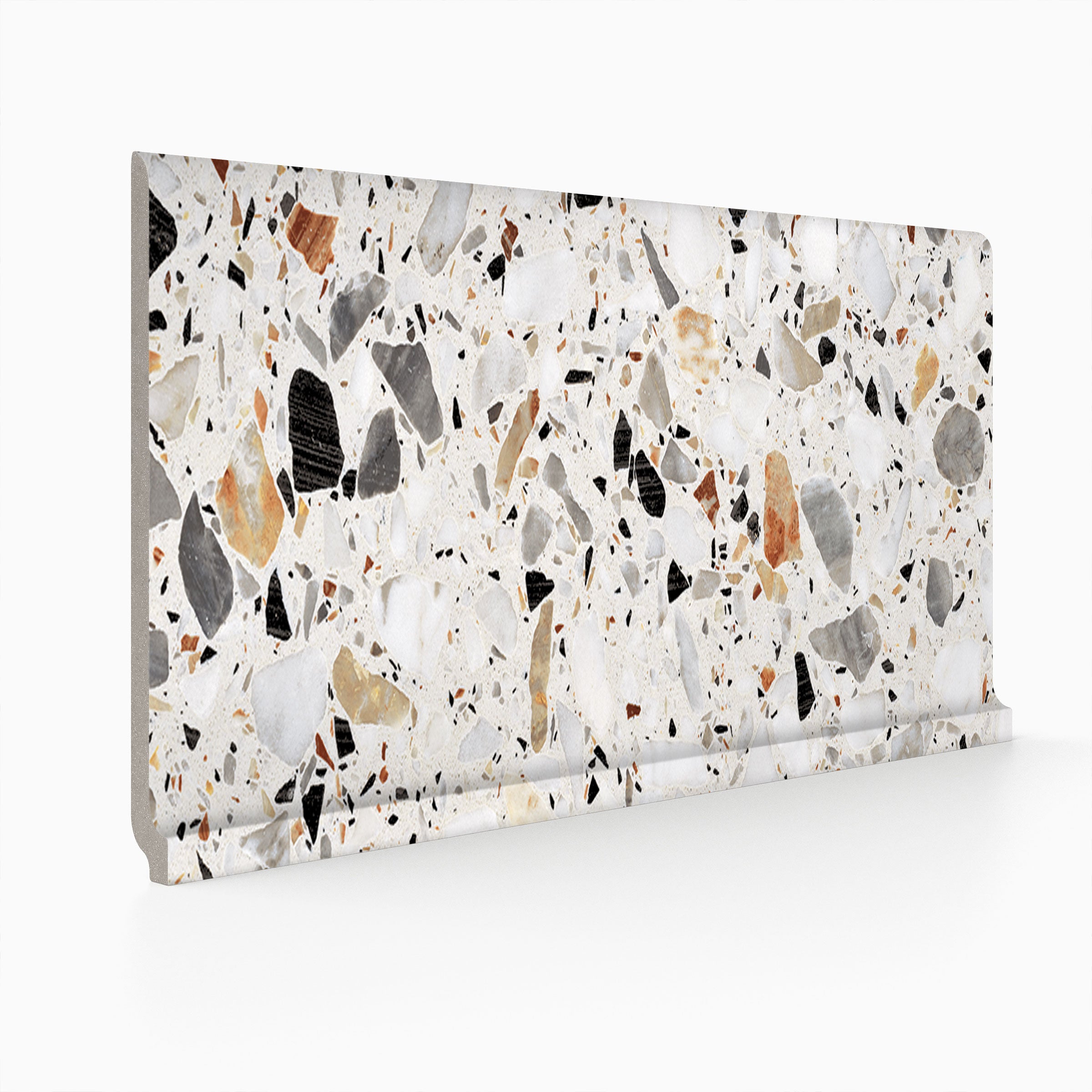 Terrazzo Allure™ 6x12 Matte Porcelain Cove Base Tile in Venice