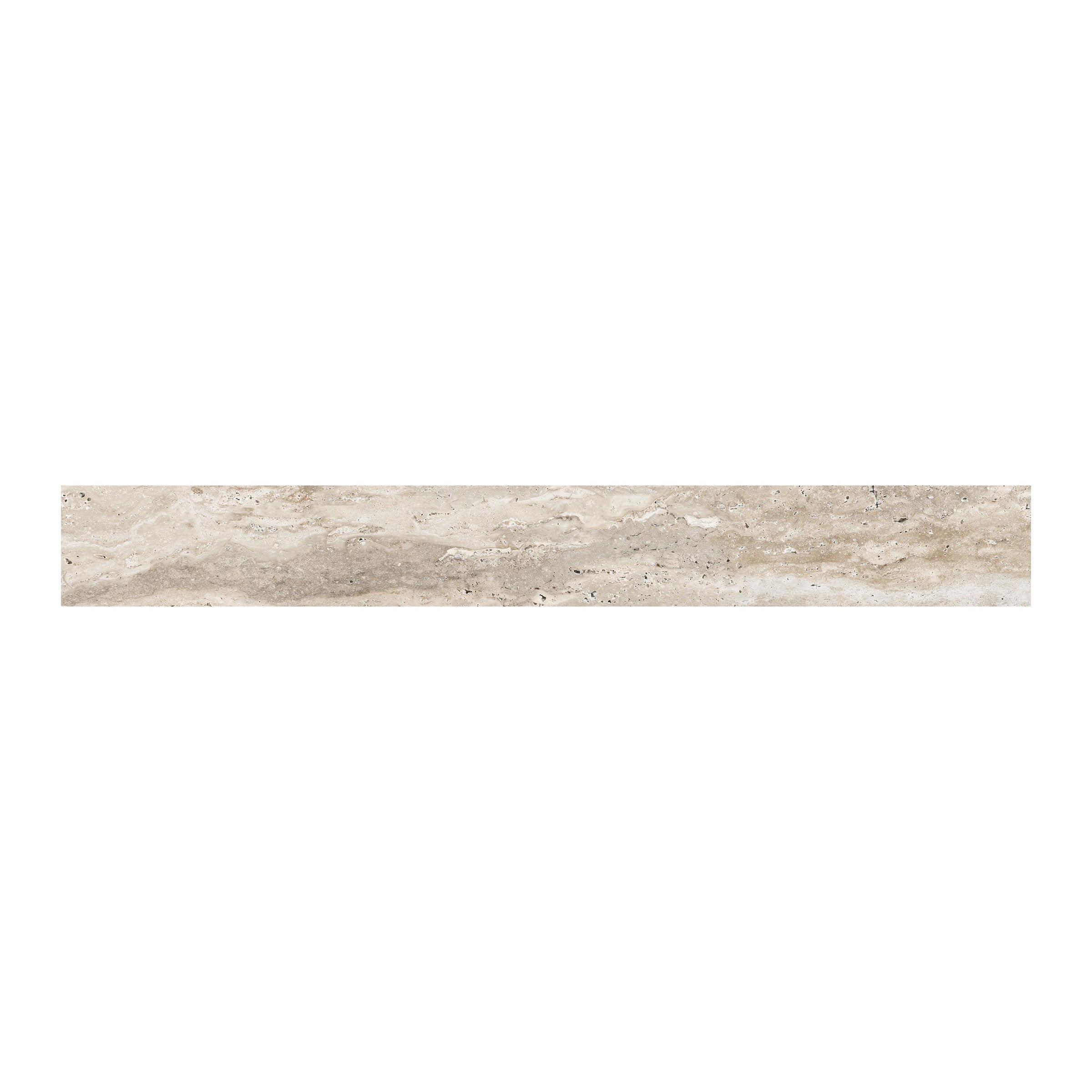 Travertine 3x24 Polished Porcelain Bullnose Tile in Navona