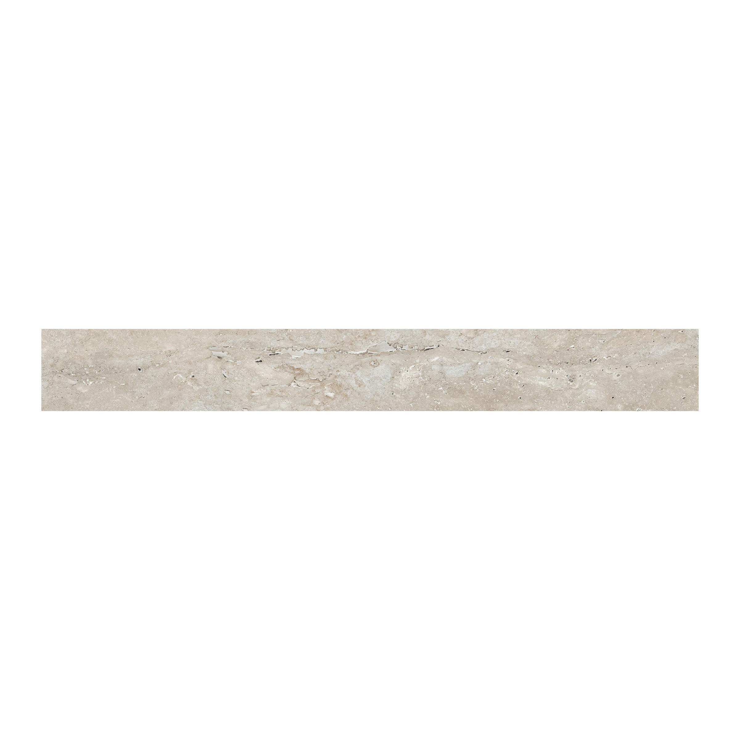 Travertine 3x24 Polished Porcelain Bullnose Tile in Silver