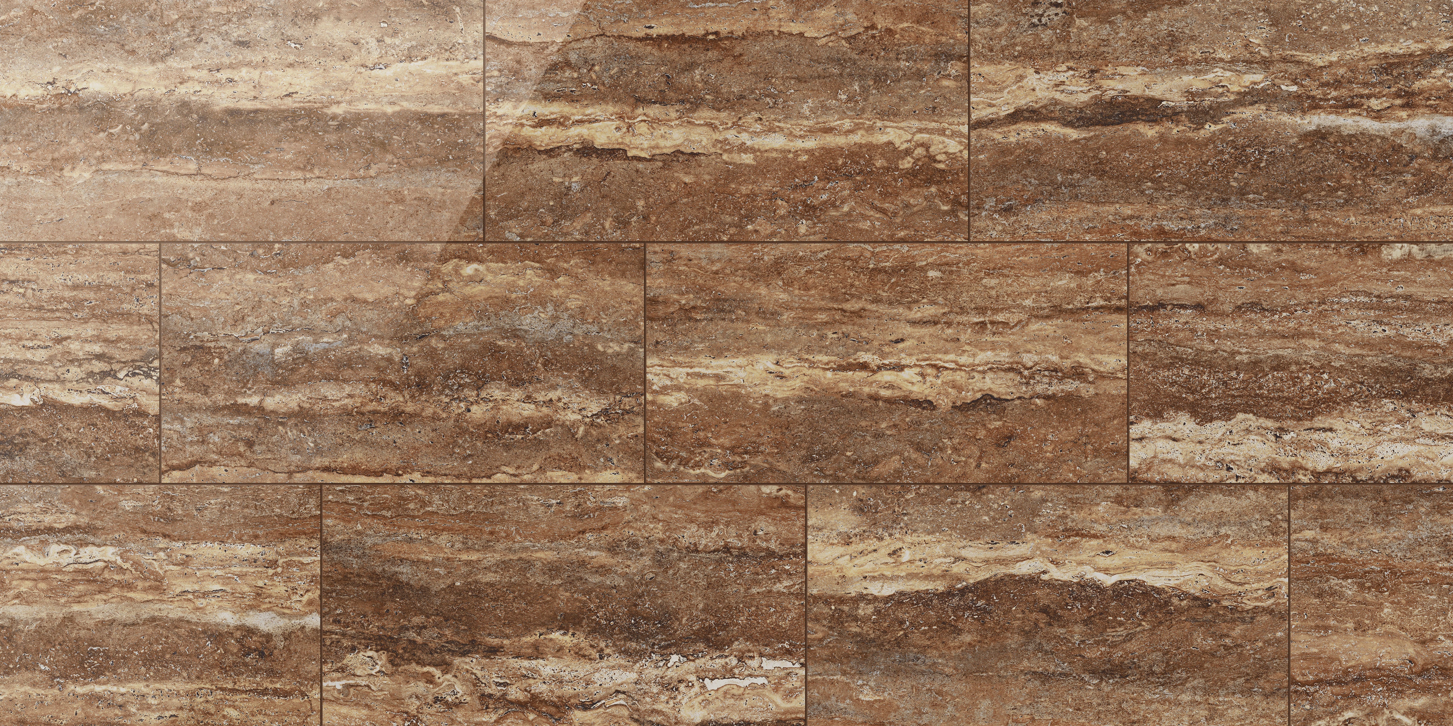 Travertine 12x24 Polished Porcelain Tile in Bold