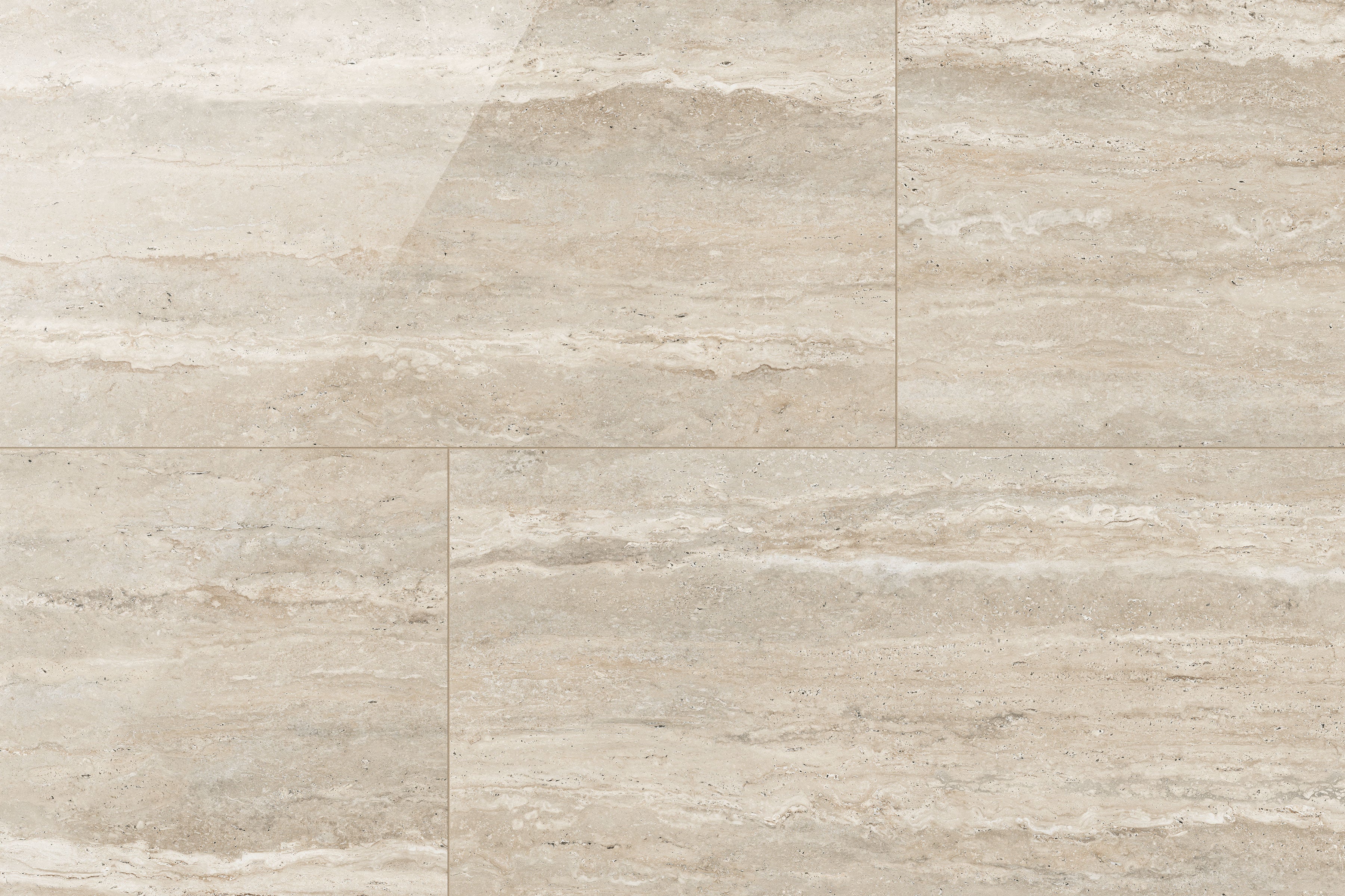 Travertine 24x48 Polished Porcelain Tile in Navona