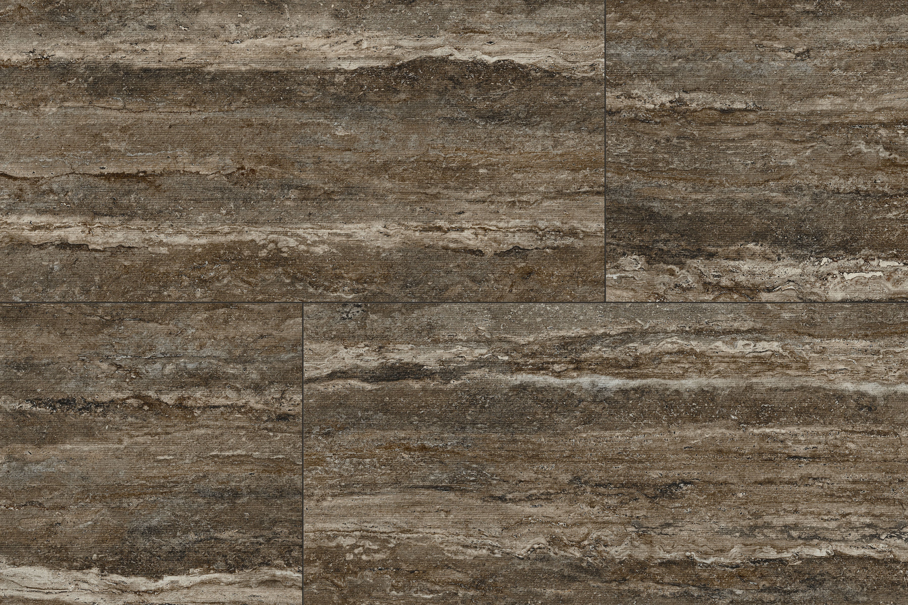 Travertine 24x48 Chiseled Porcelain Tile in Titanium