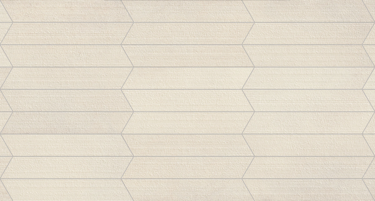 Shapes 4x24 Raw Porcelain Chevron Tile in Tan A+B