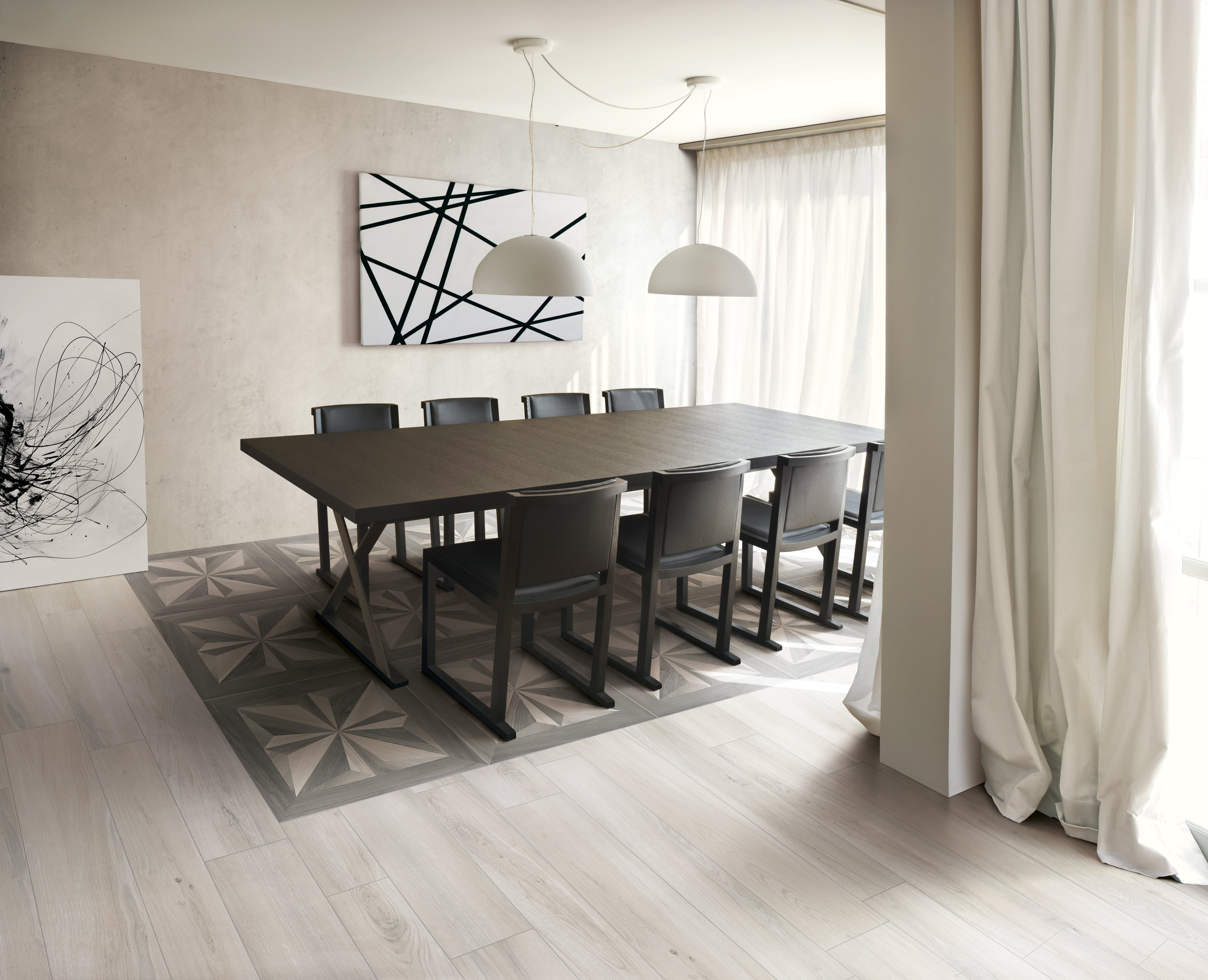 Mood Wood 24x24 Matte Porcelain Cassetone Décor Tile in White
